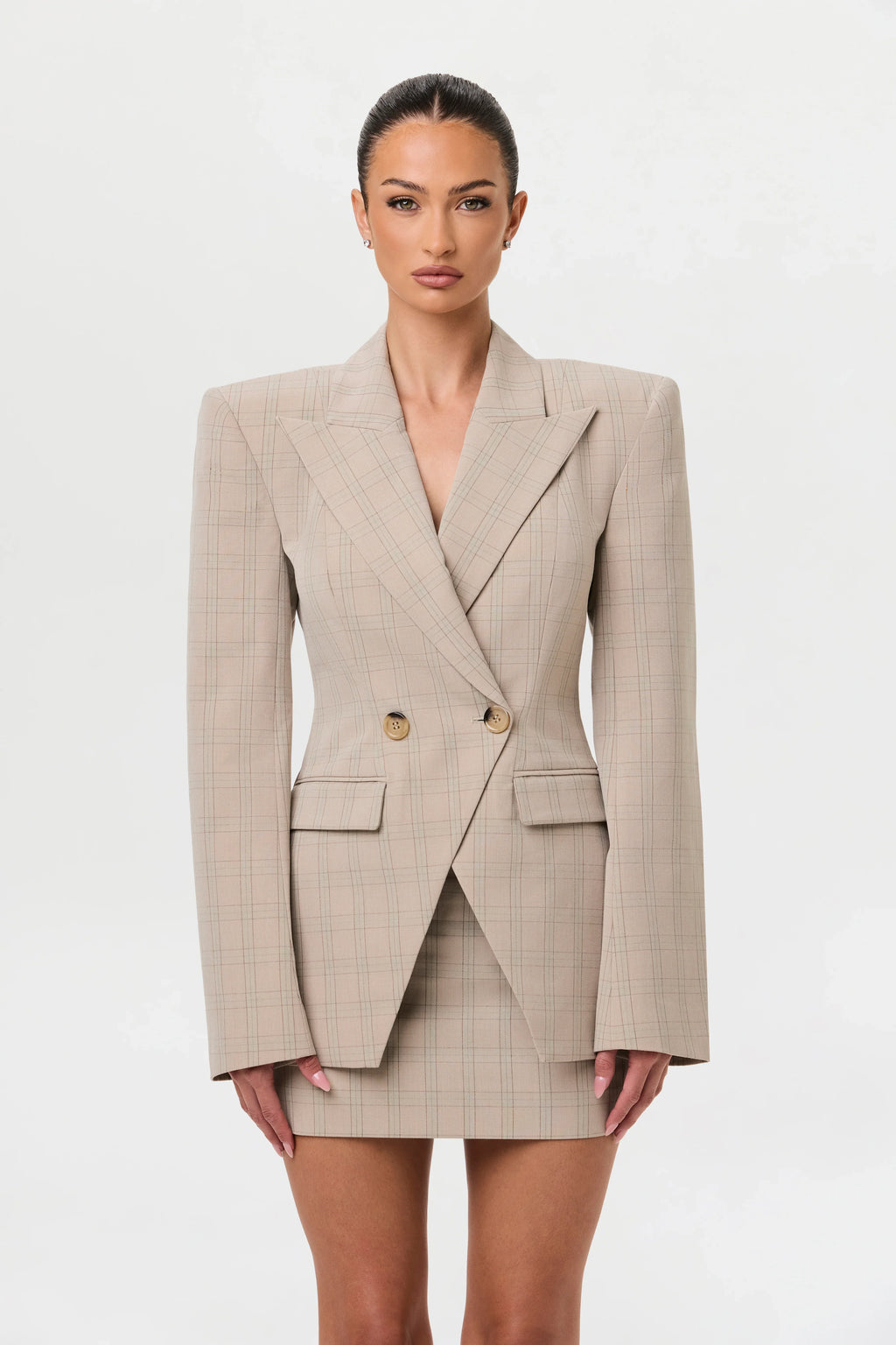 Suiting Plaid Mini Skirt