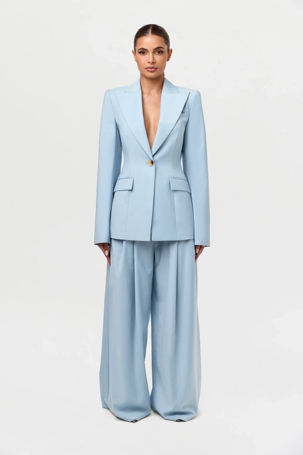 Suiting Pleated Wide-Leg Pant