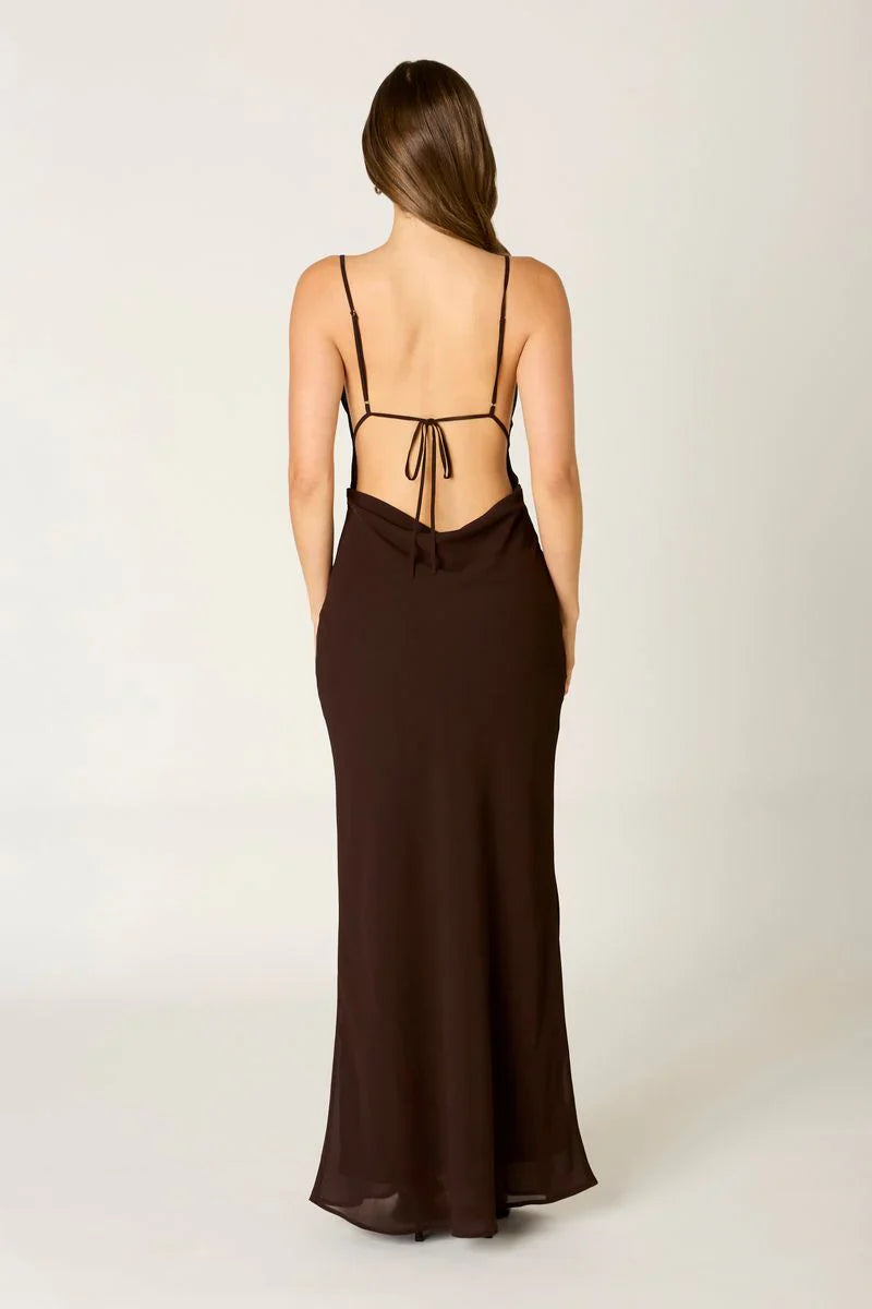 Draped Column Maxi Dress