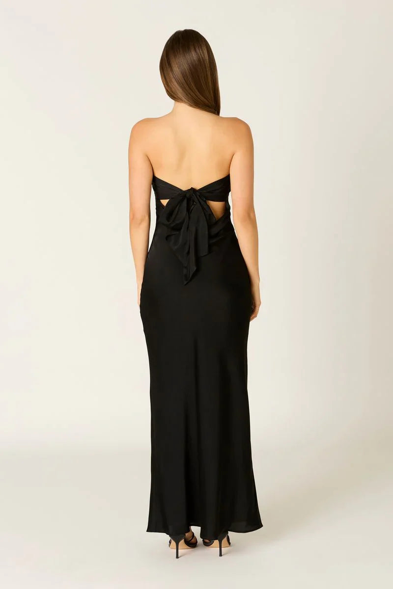 Tie-back Strapless Maxi Dress