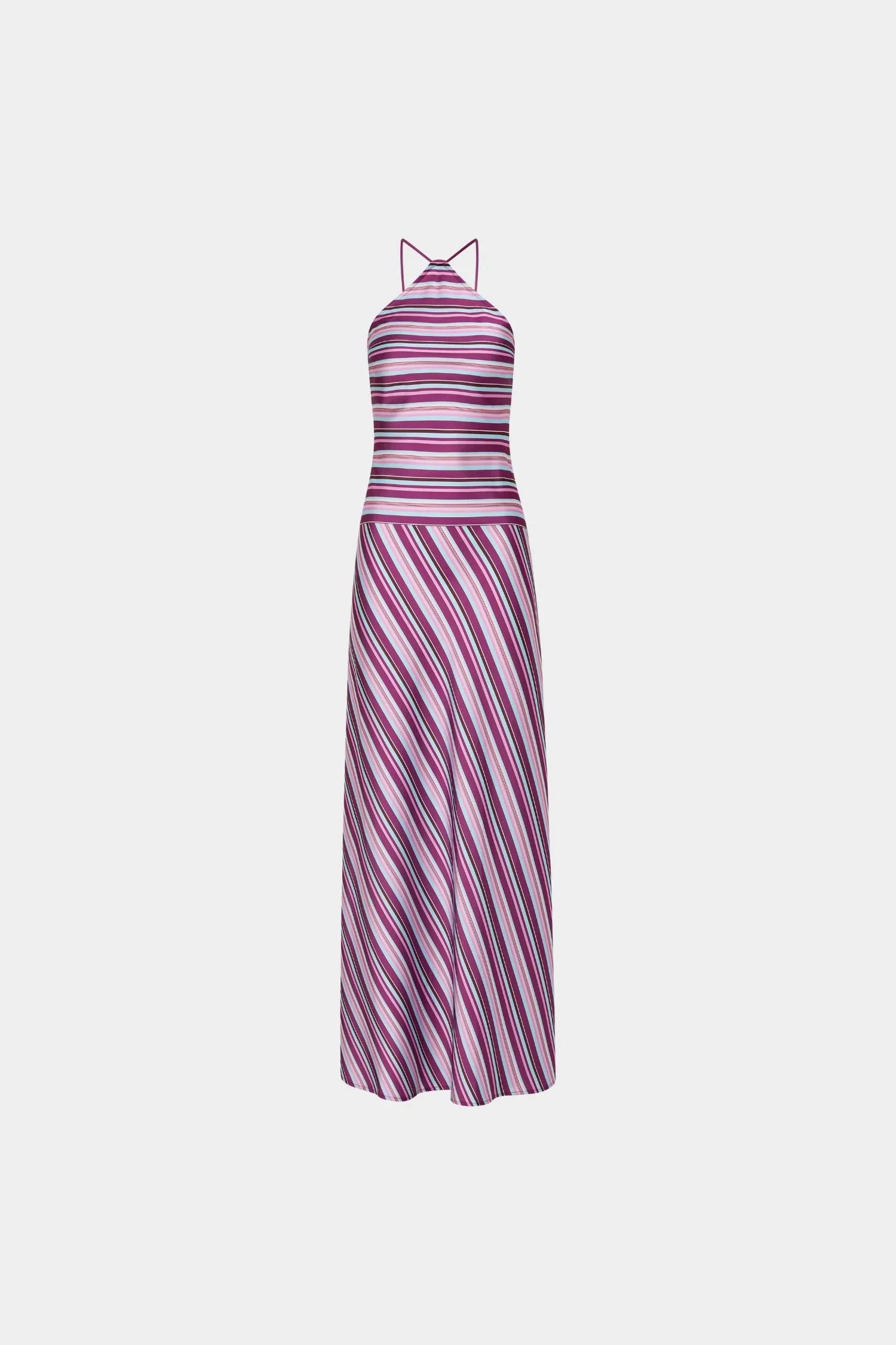Halter Maxi Dress | Violet Stripe