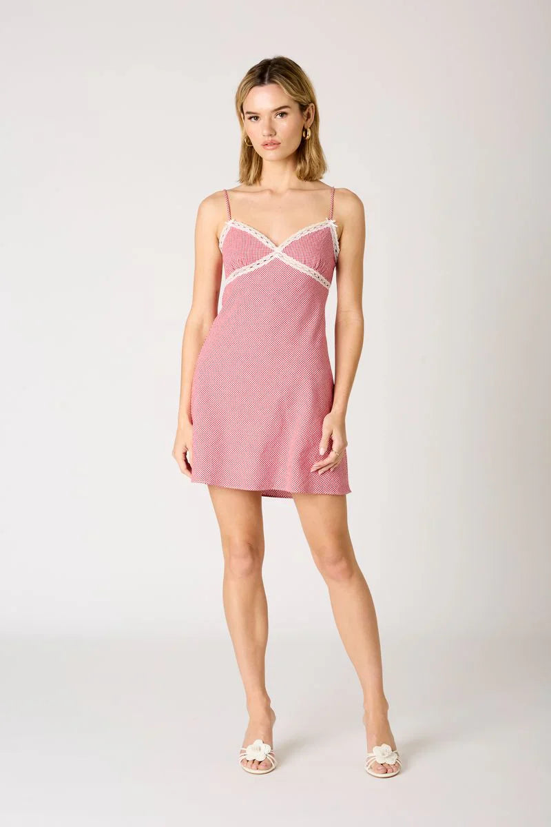 Gingham Mini Slip Dress