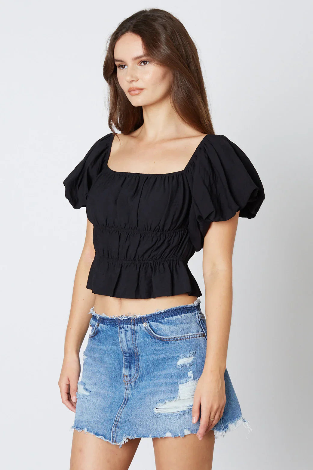 Smocked Puff Sleeve Top