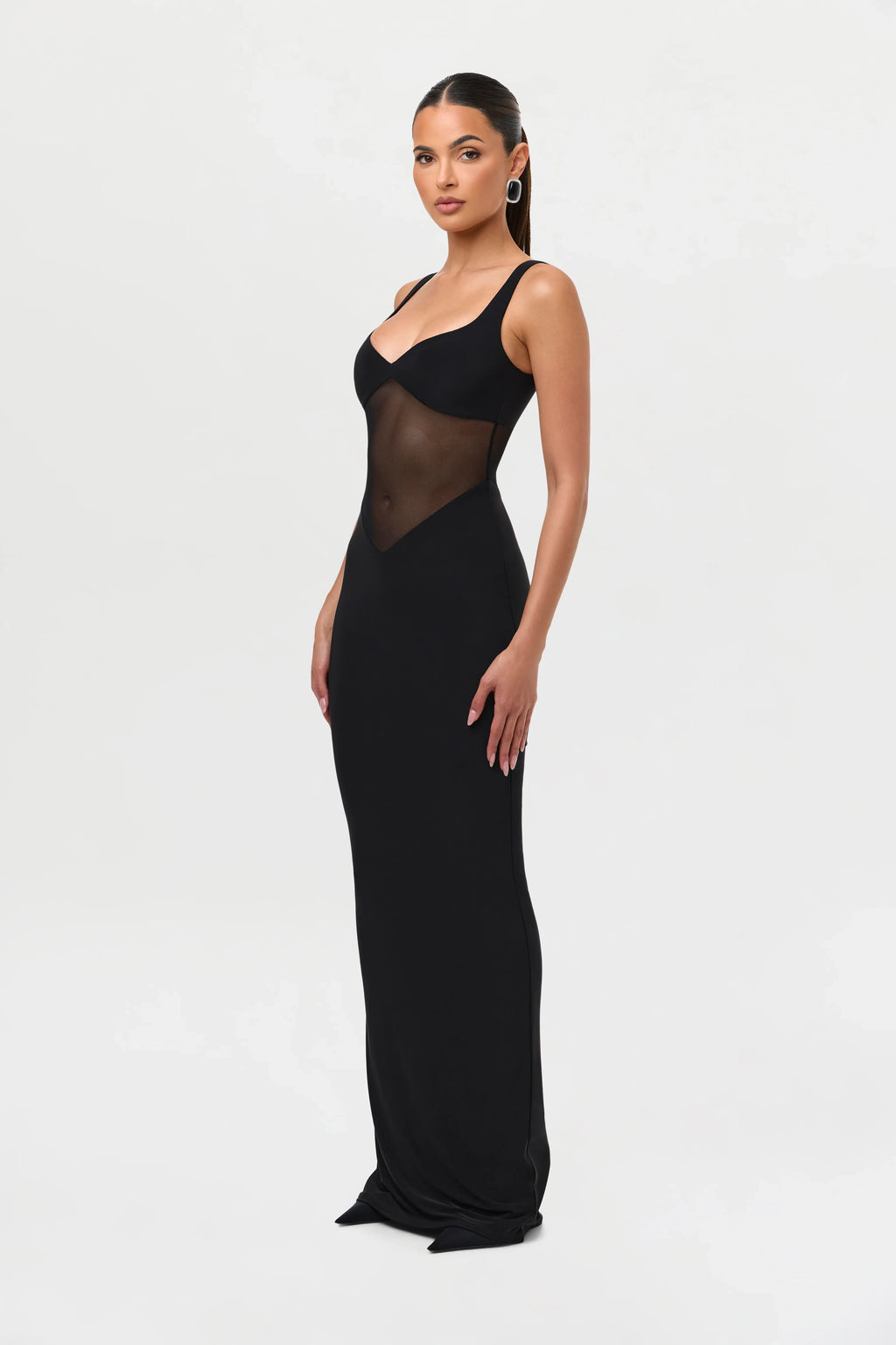 Hourglass Mesh Contrast Dress