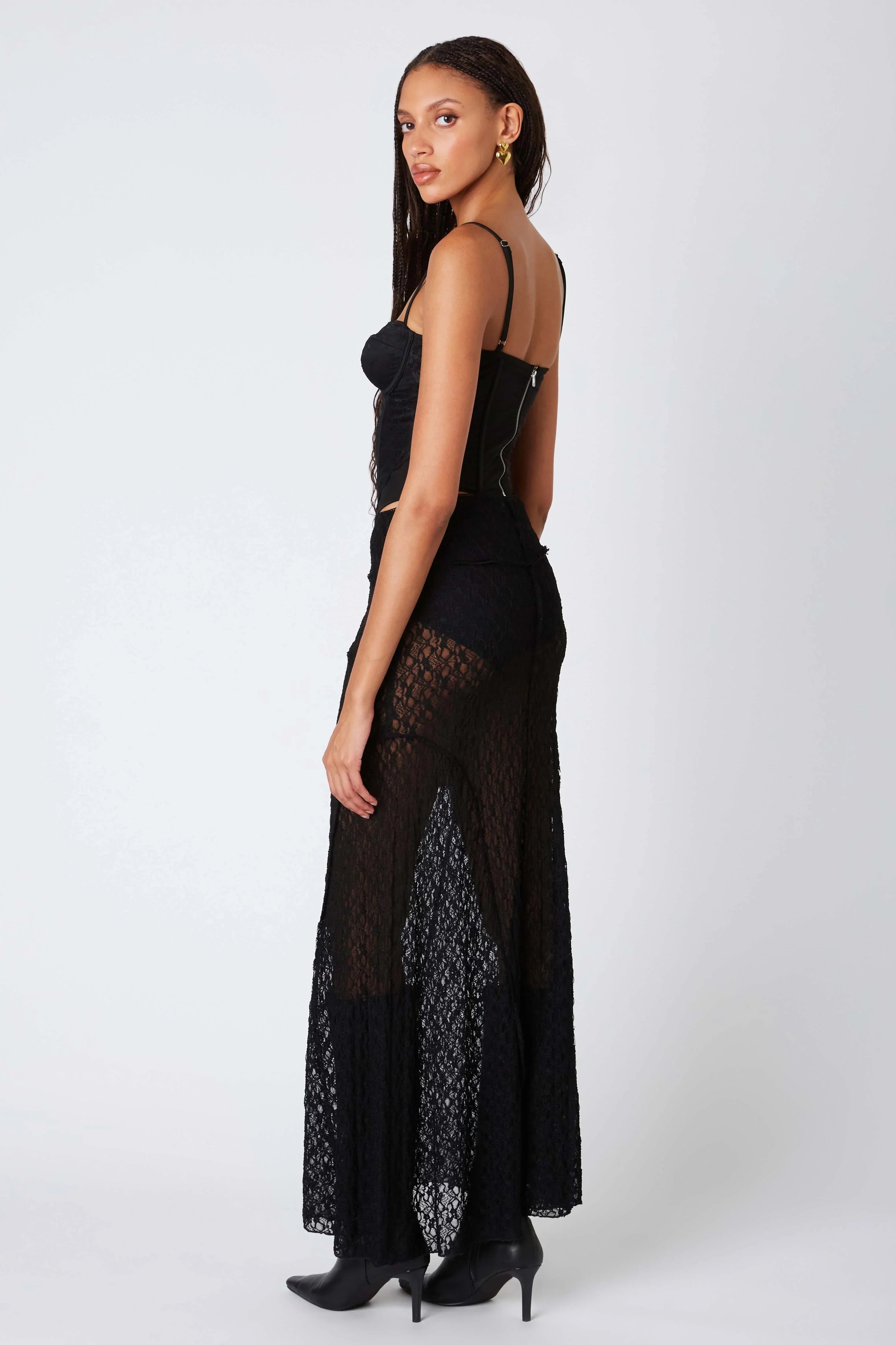 Sheer Lace Maxi Skirt