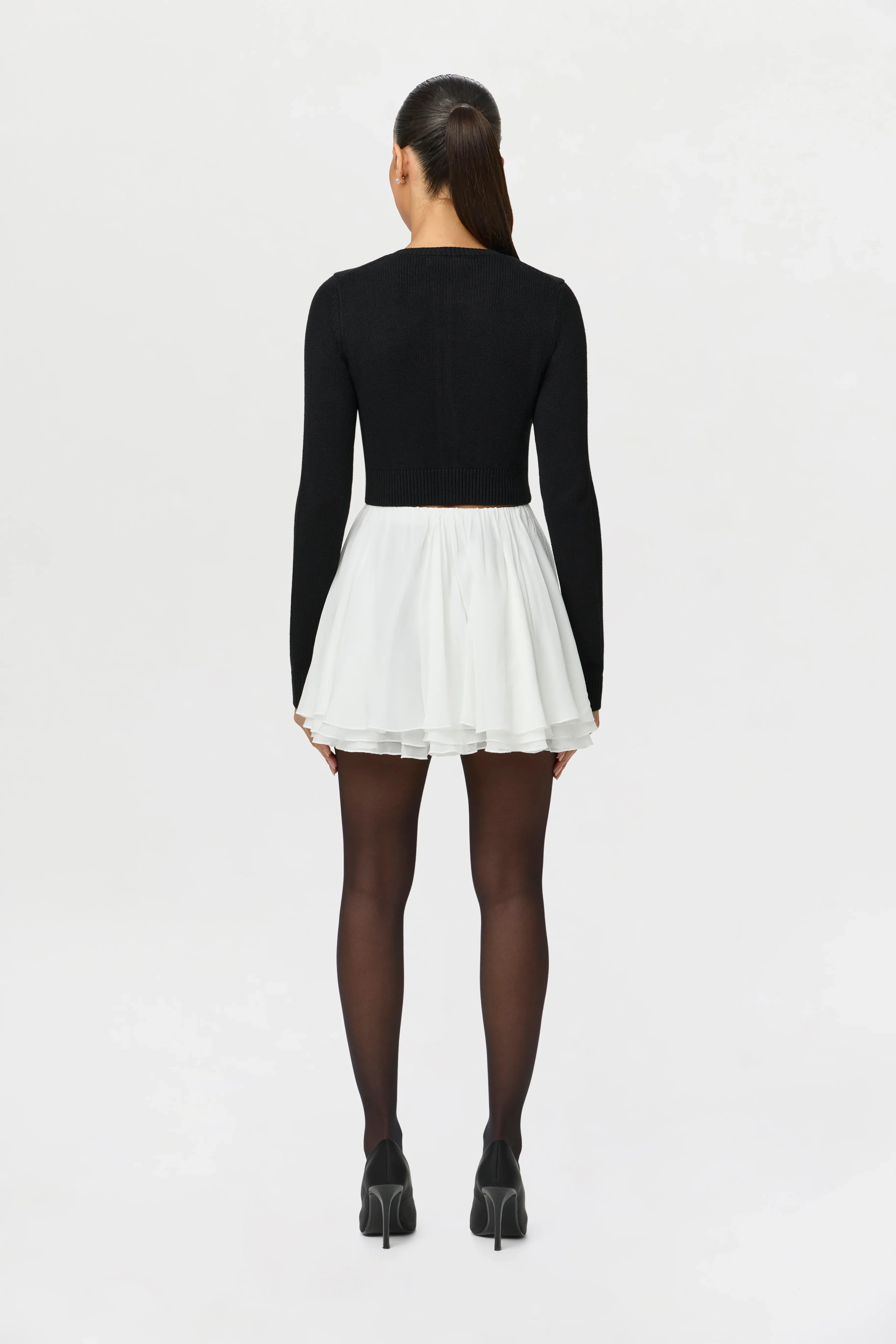Chiffon Flare Mini Skirt