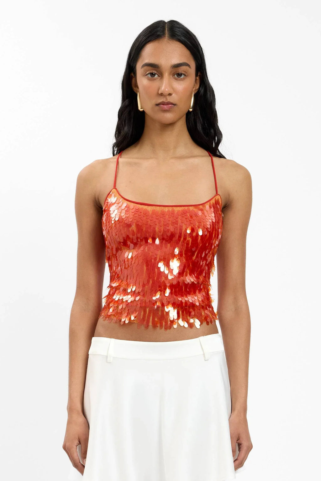 Backless Top | Burnt Orange Sequin