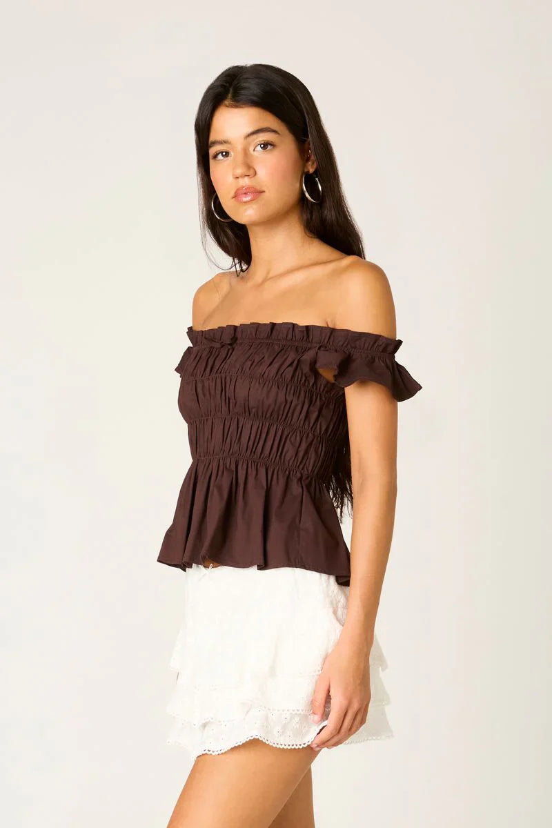 Off-The-Shoulder Smocked Top