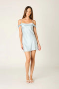 Satin Off The Shoulder Mini Dress