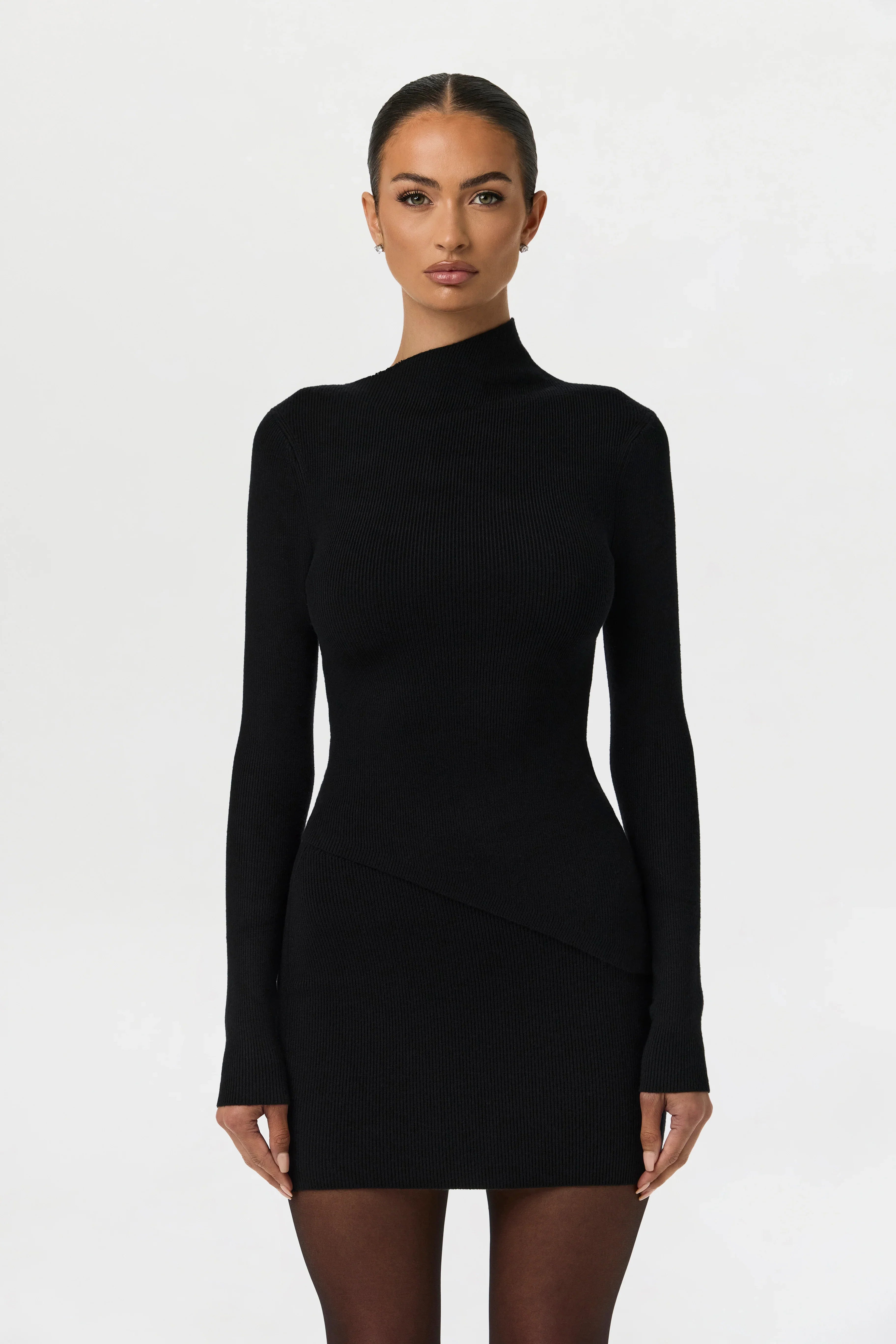 Ribbed-Knit Mini Skirt