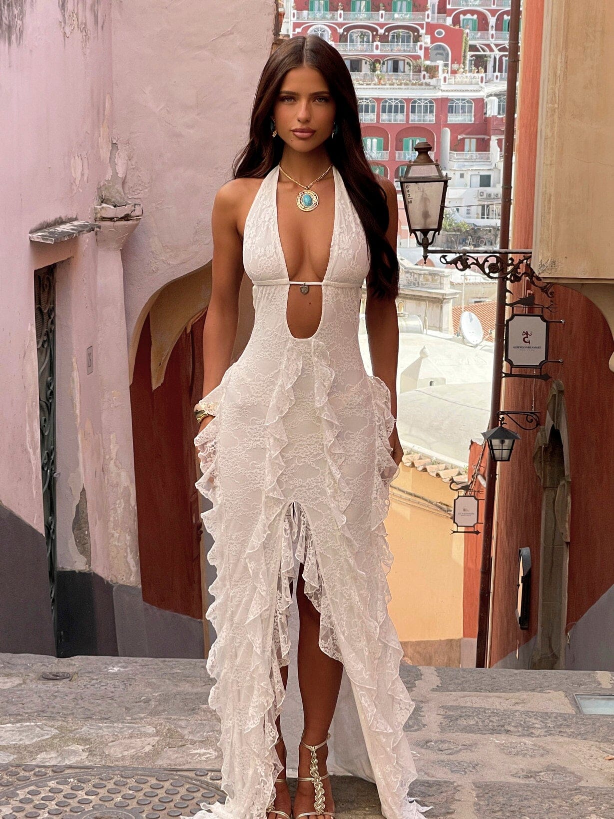 RHIAE MAXI DRESS WHITE
