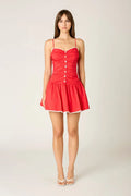 Ruched Poplin Mini Dress