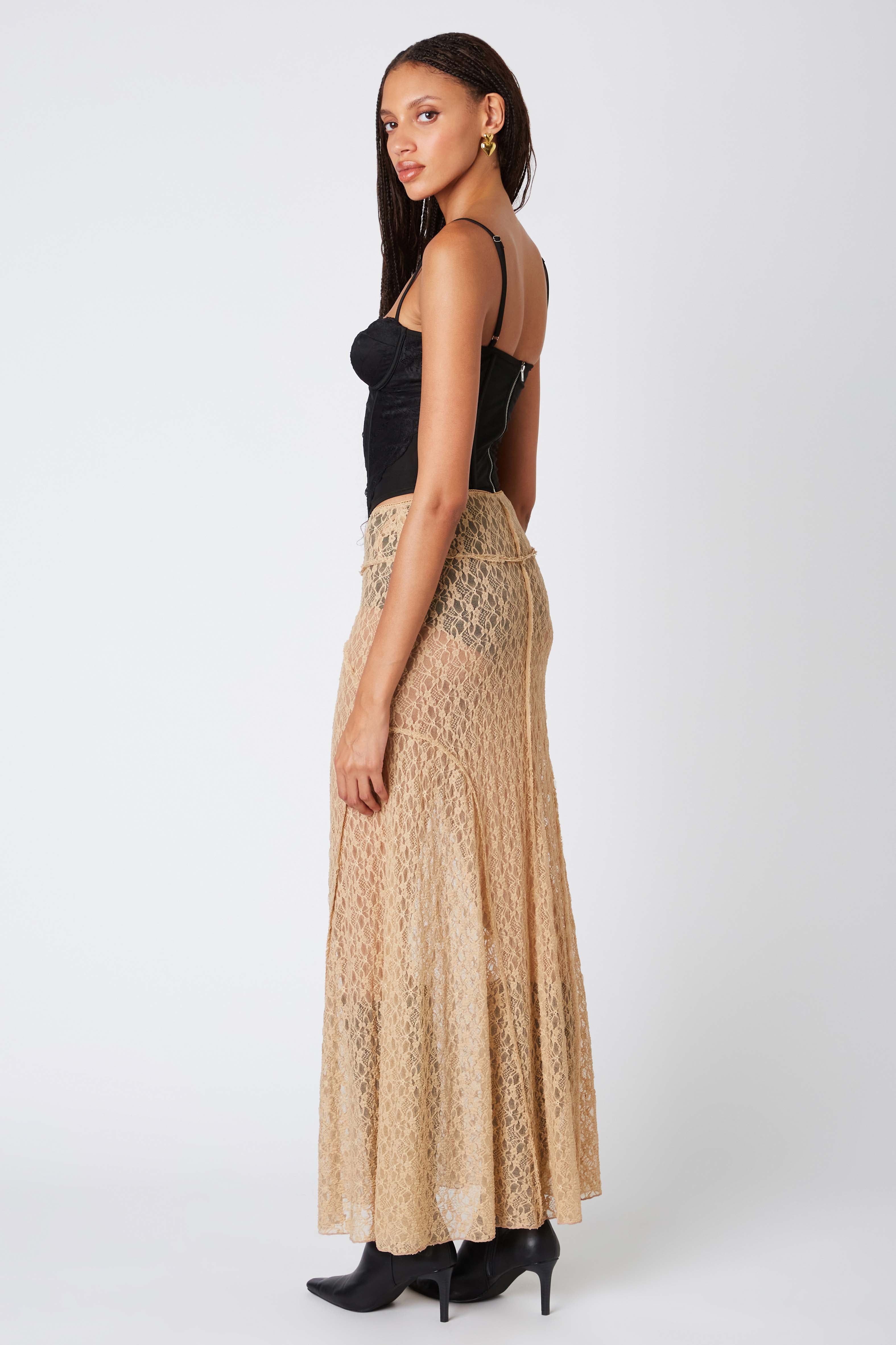 Sheer Lace Maxi Skirt