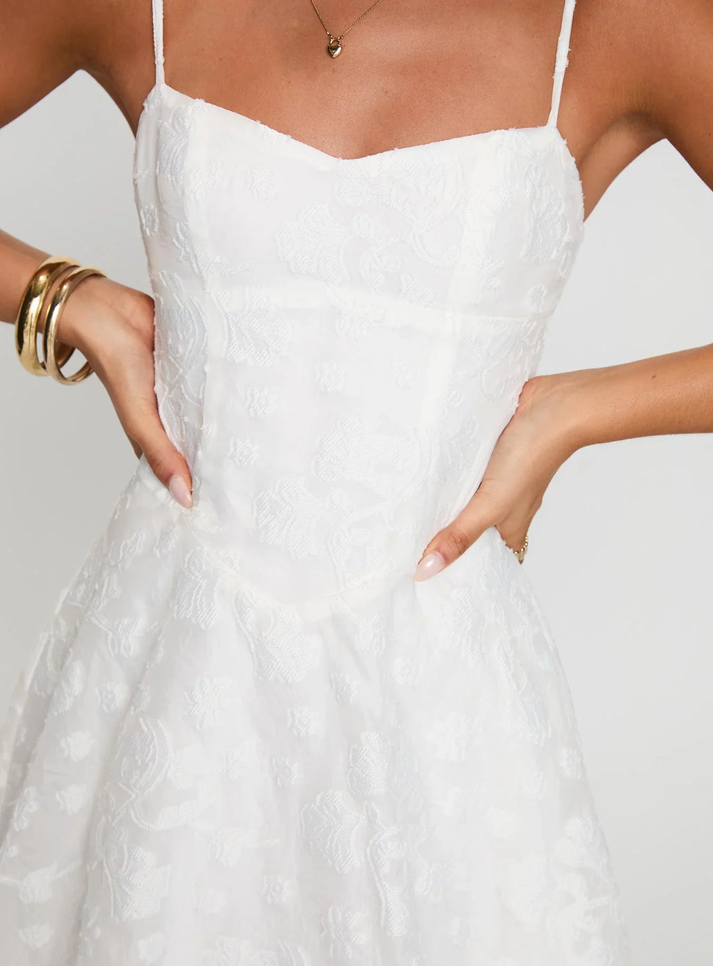 New Chapters Broderie Mini Dress White
