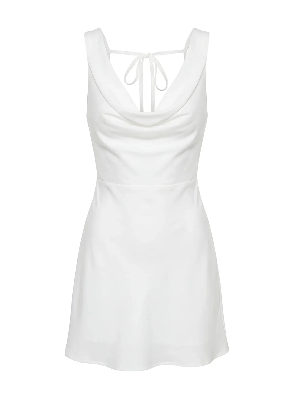 Rozalinda Halter Plunge Mini Dress White