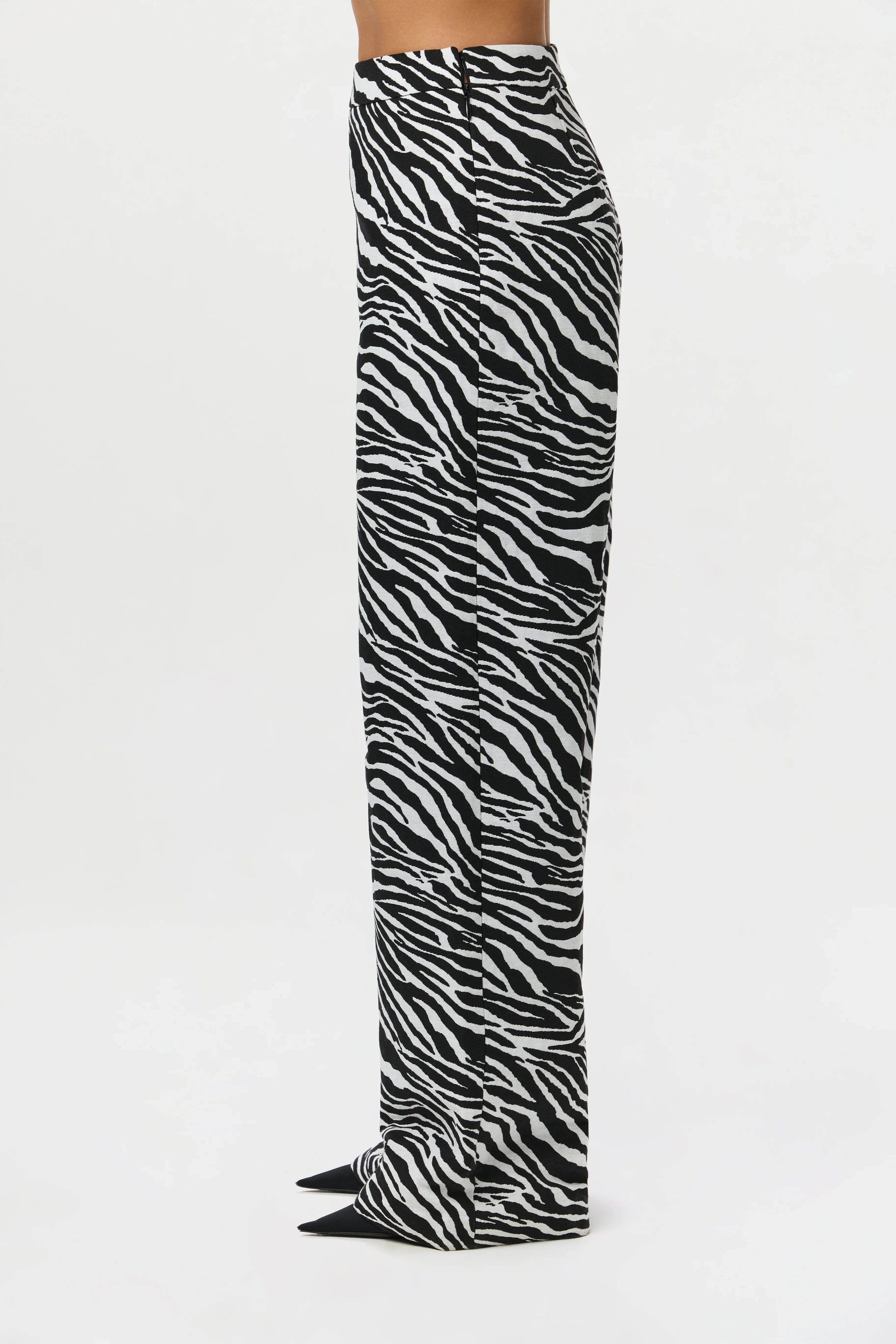 Suiting Zebra Jacquard Wide-Leg Pant