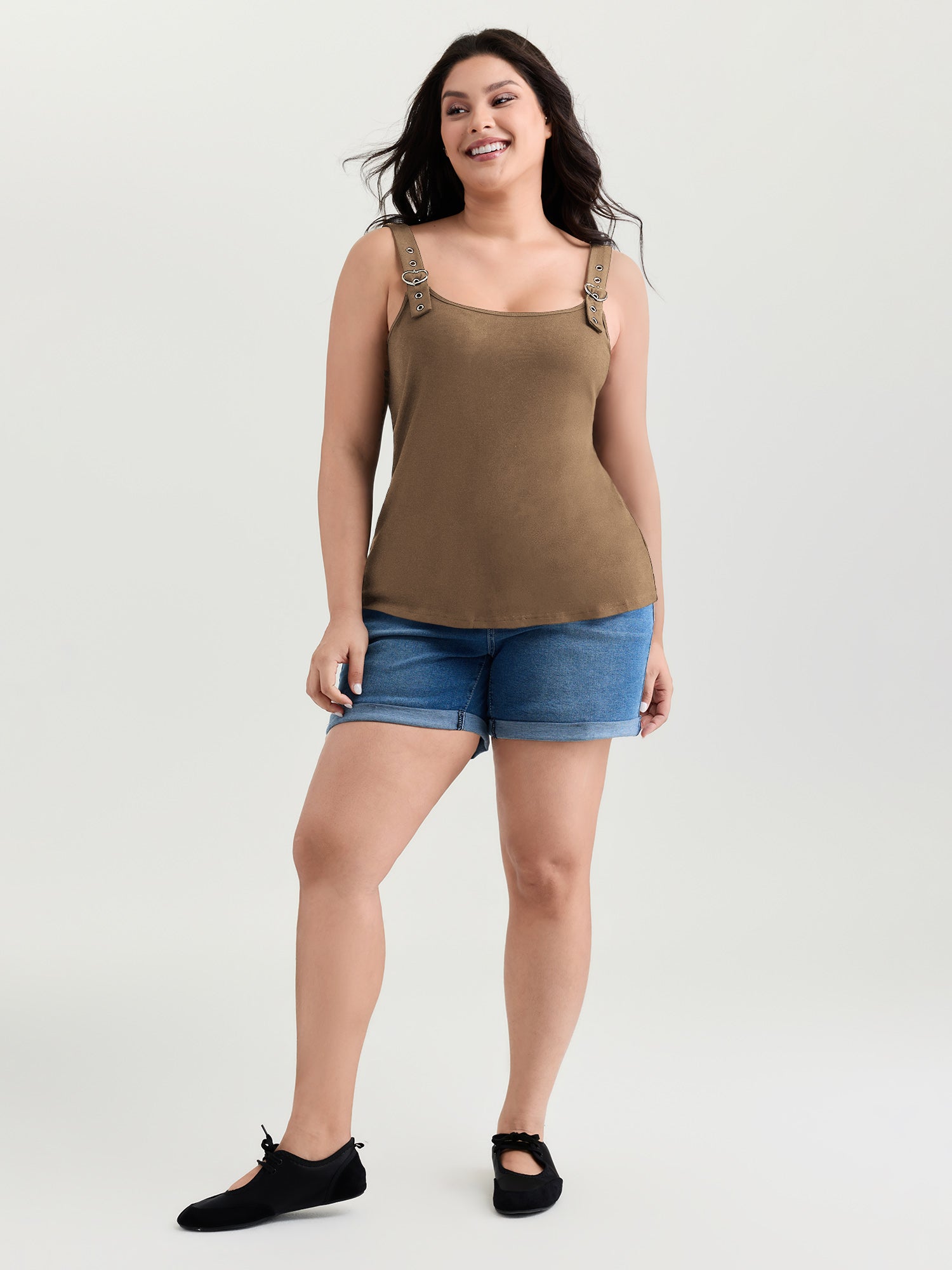 Supersoft Adjustable Shoulder Strap Plain Tank Top