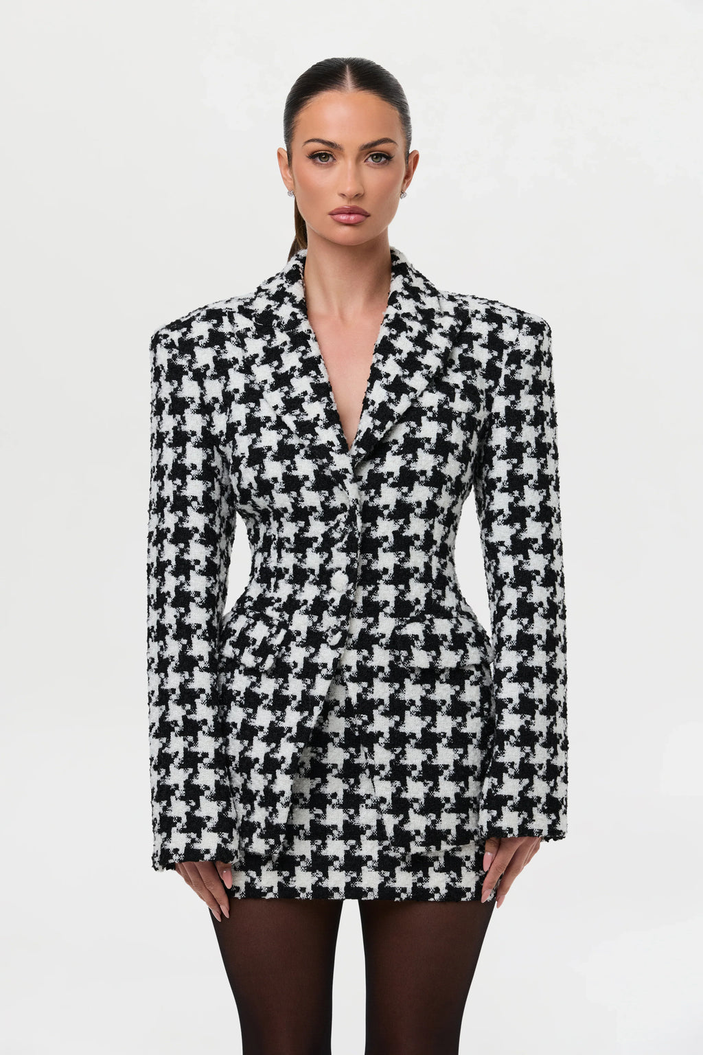Tweed Houndstooth Mini Skirt