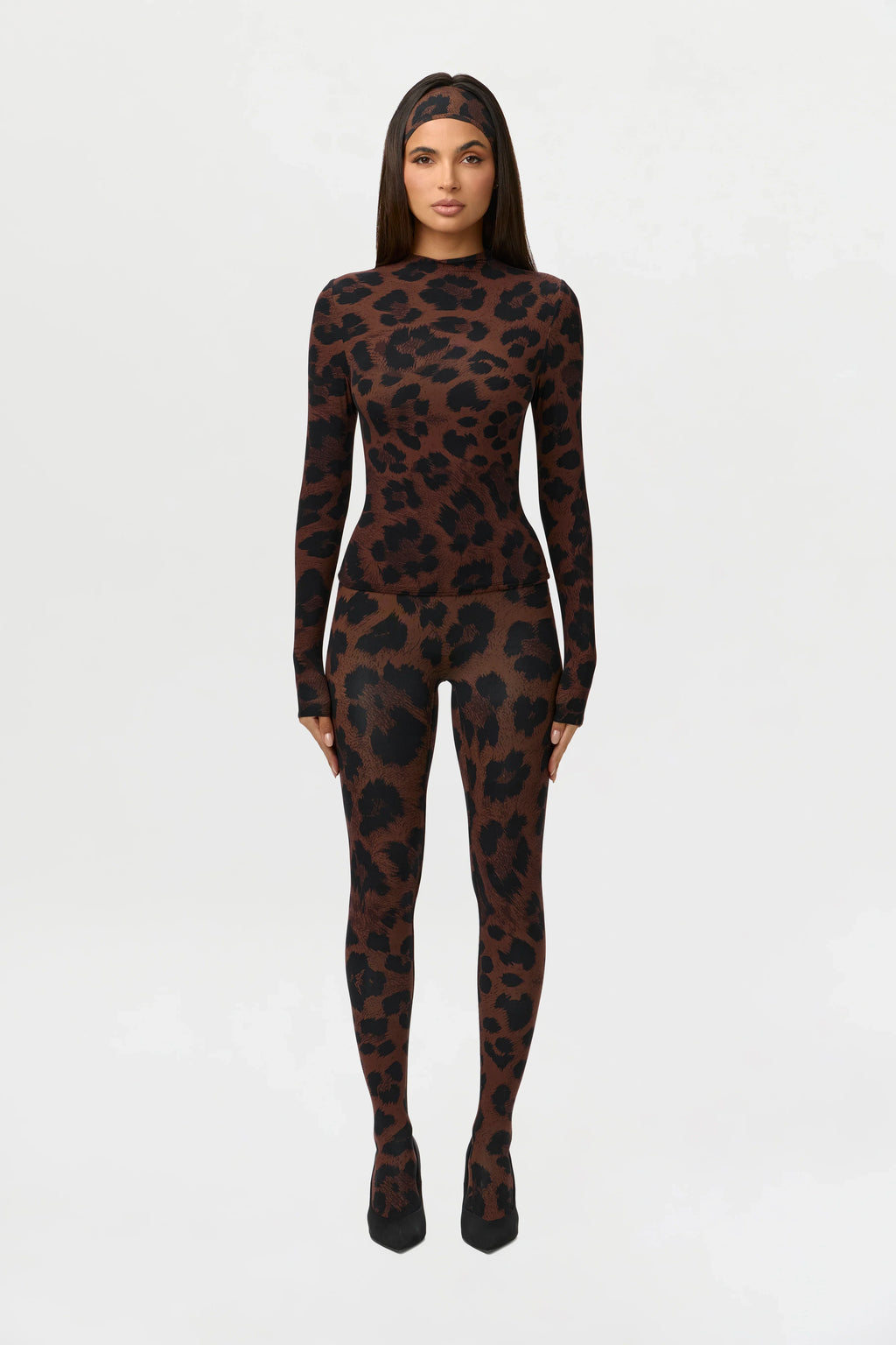 Naked Print Mock Neck Top