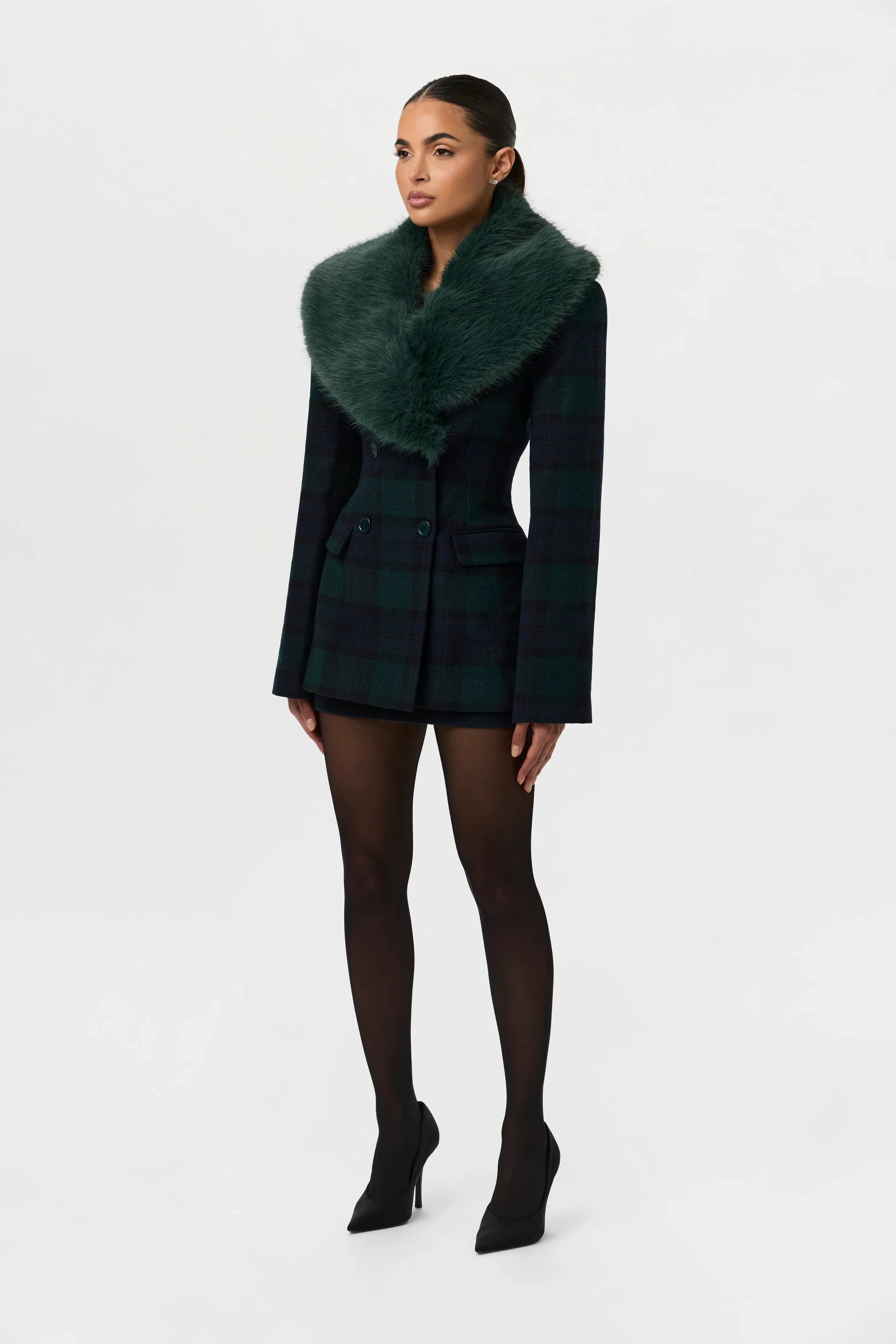 Suiting Plaid Mini Skirt