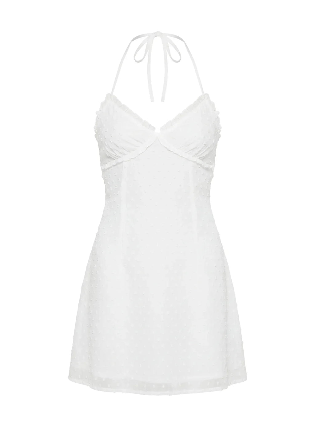 Angel Antics Halter Mini Dress White