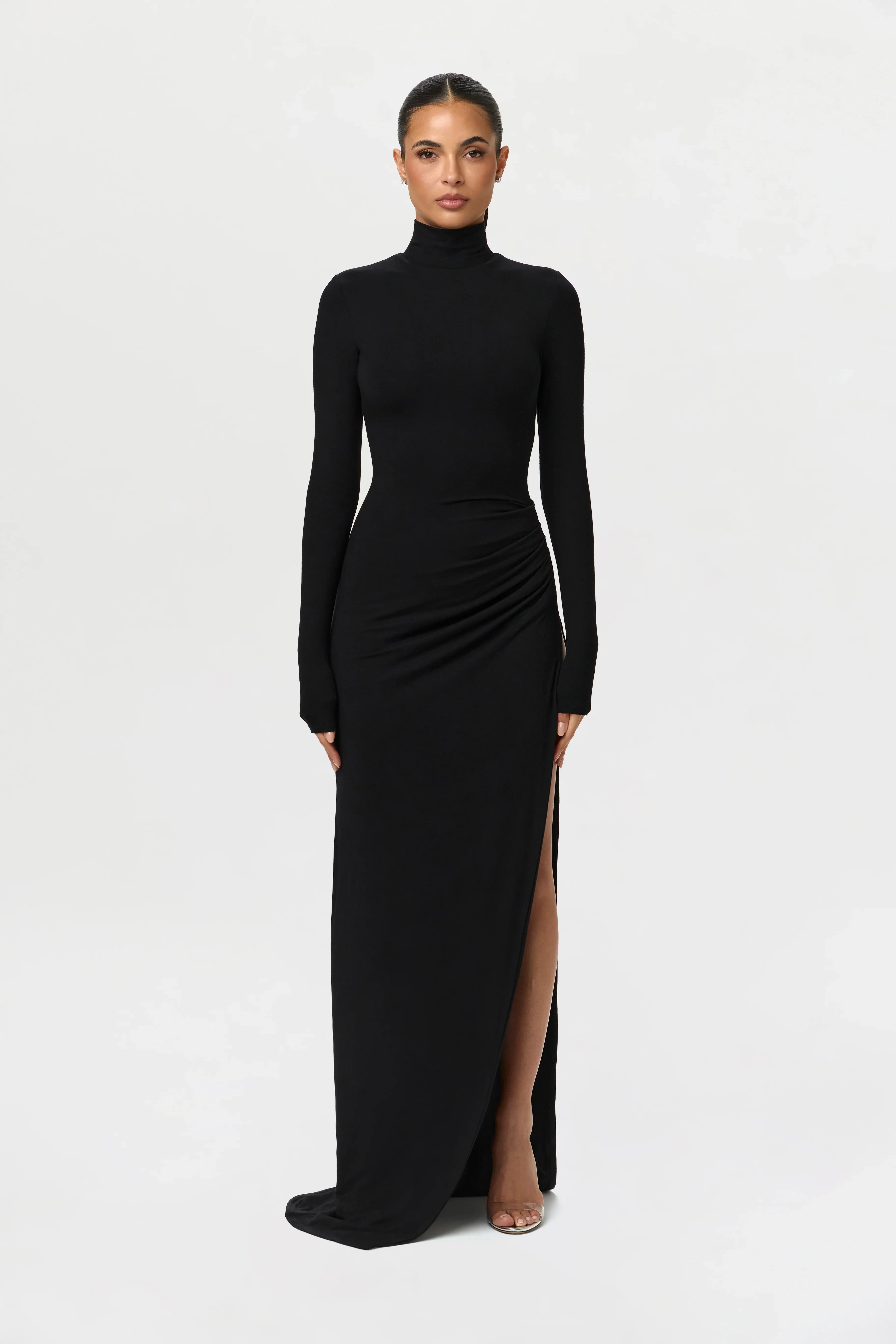 Butter Contour High Slit Maxi Dress