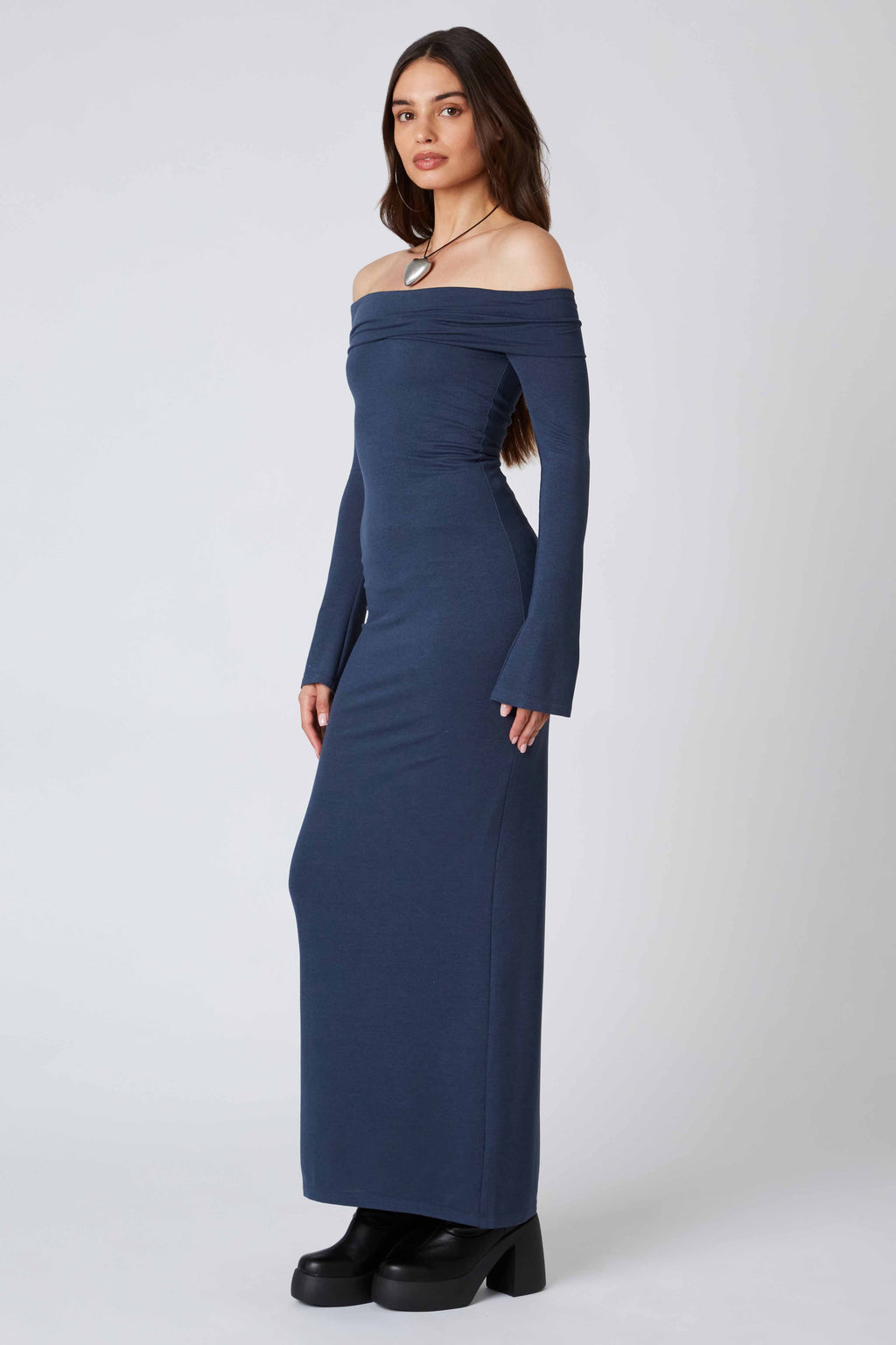 Long Sleeve Off the Shoulder Maxi Dress