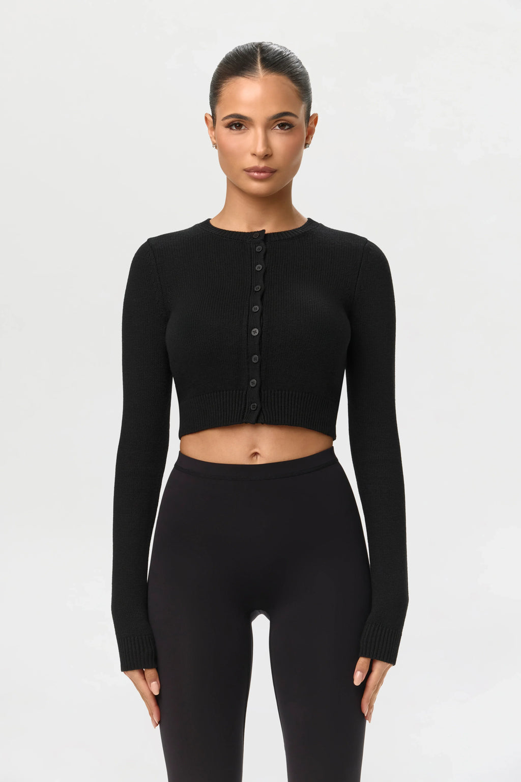 Knit Cropped Cardigan Top