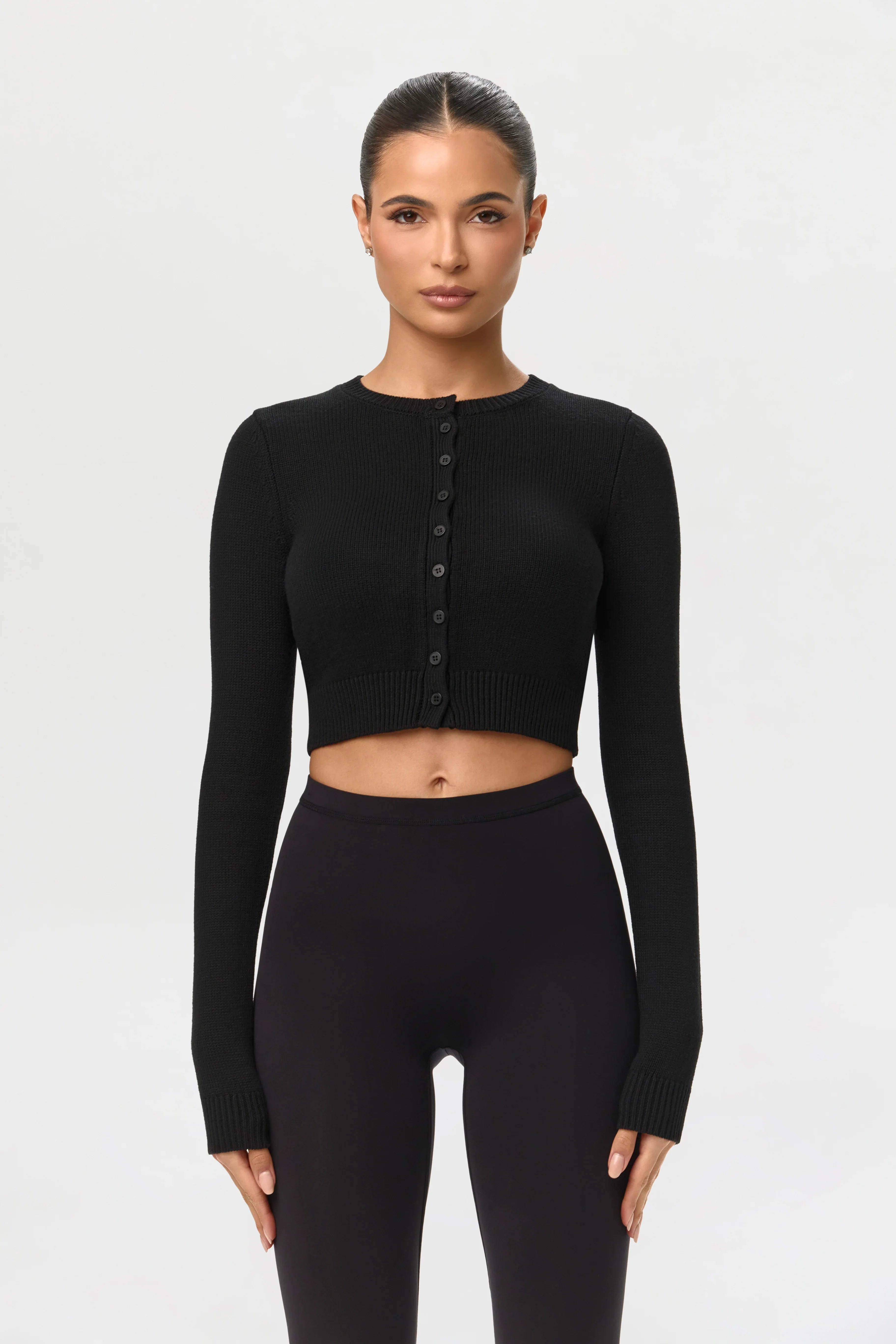 Knit Cropped Cardigan Top