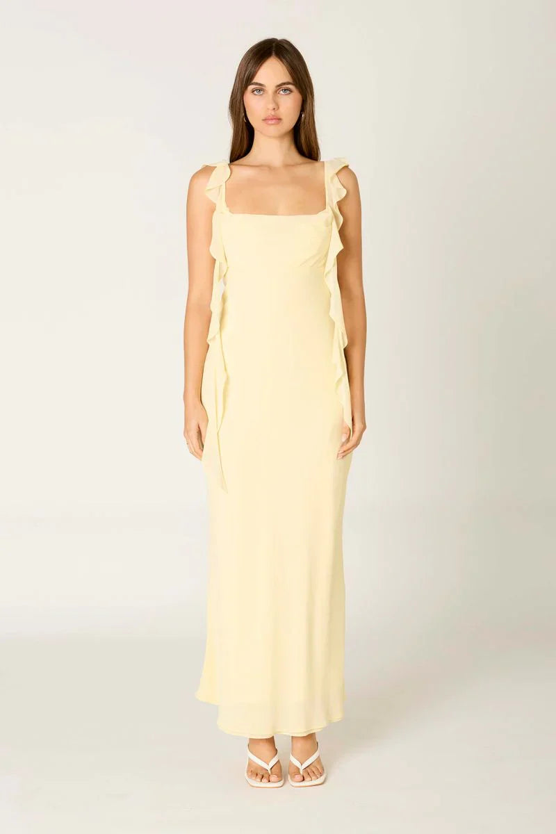 Waterfall Ruffle Maxi Dress