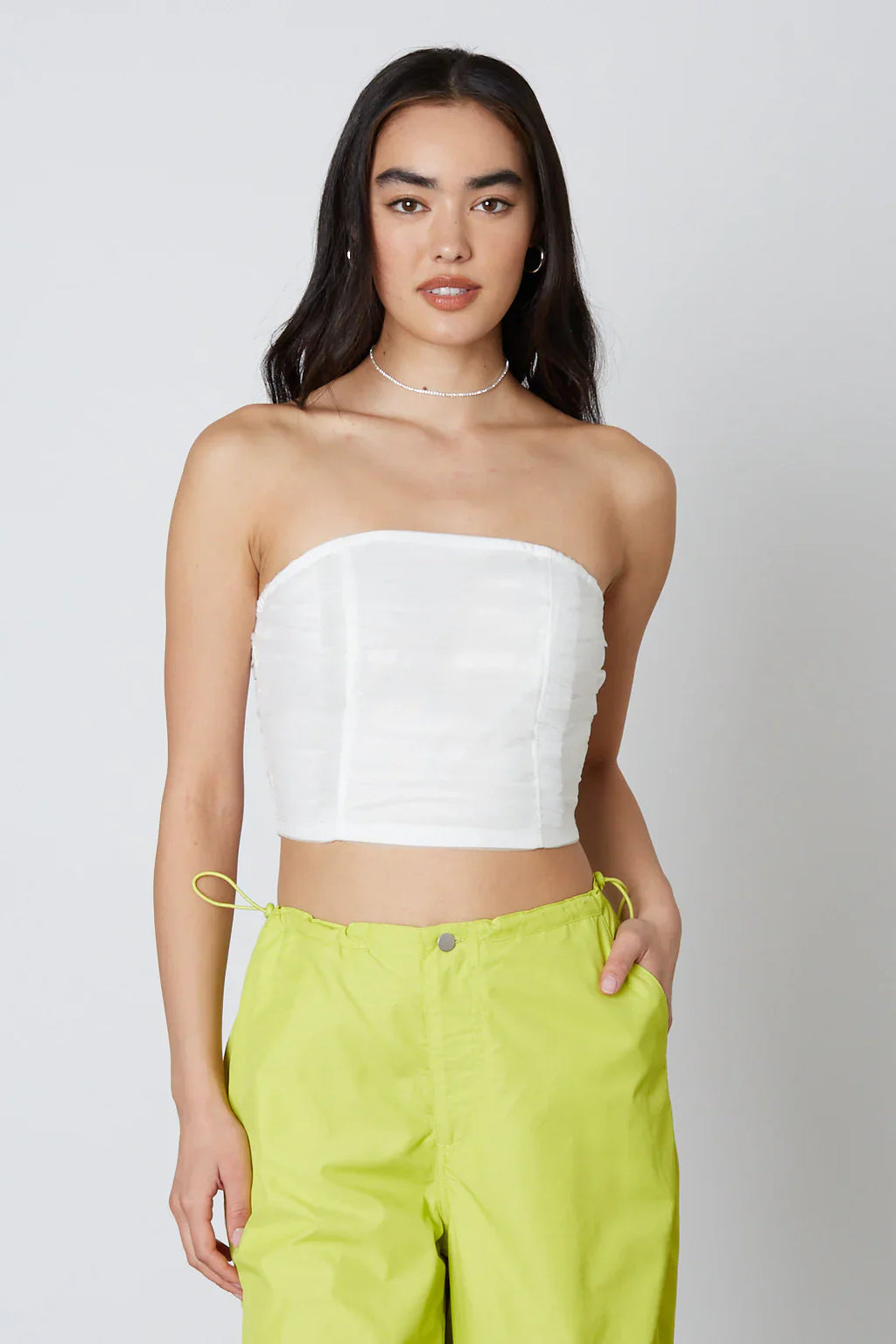 Tulle Strapless Top