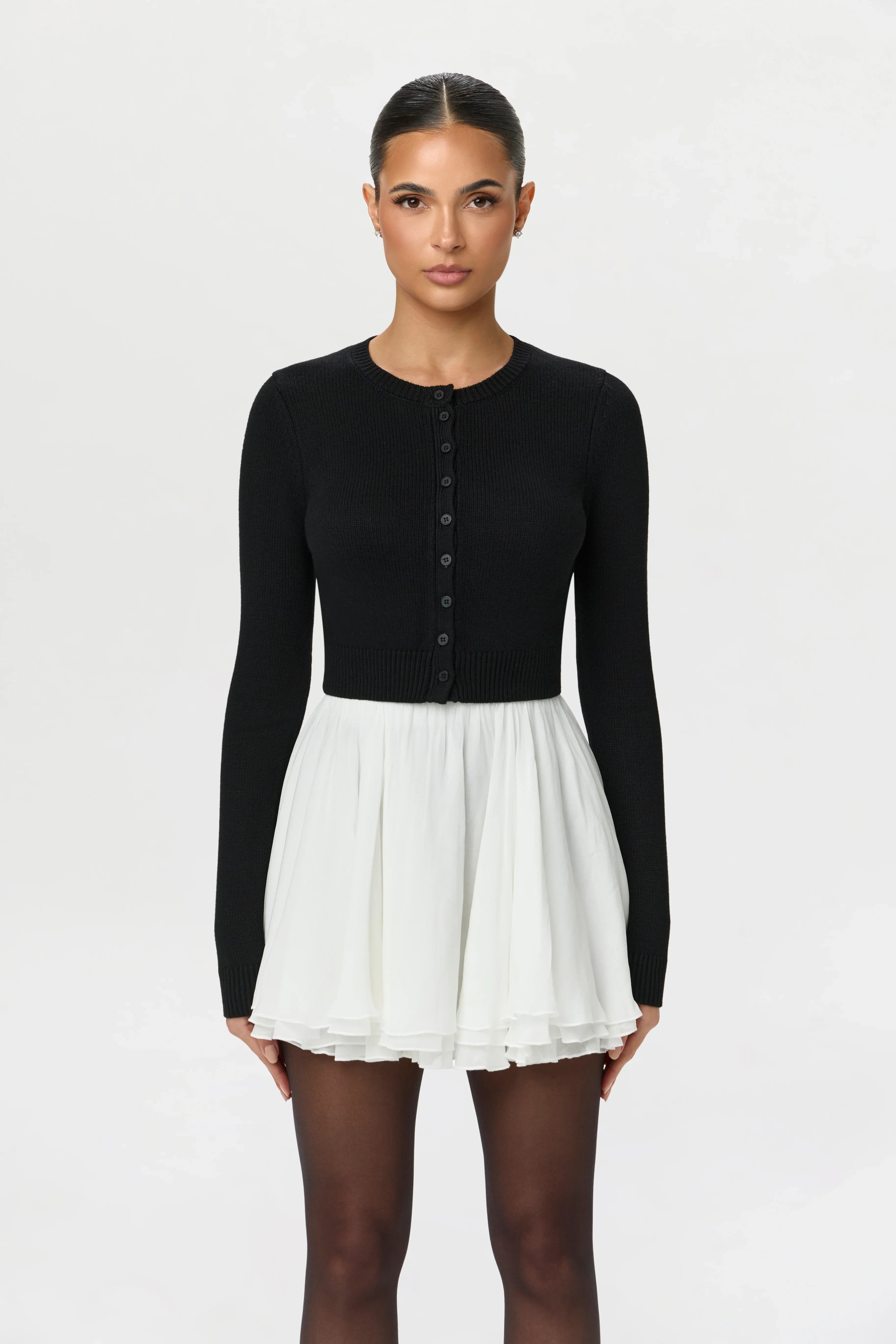 Chiffon Flare Mini Skirt