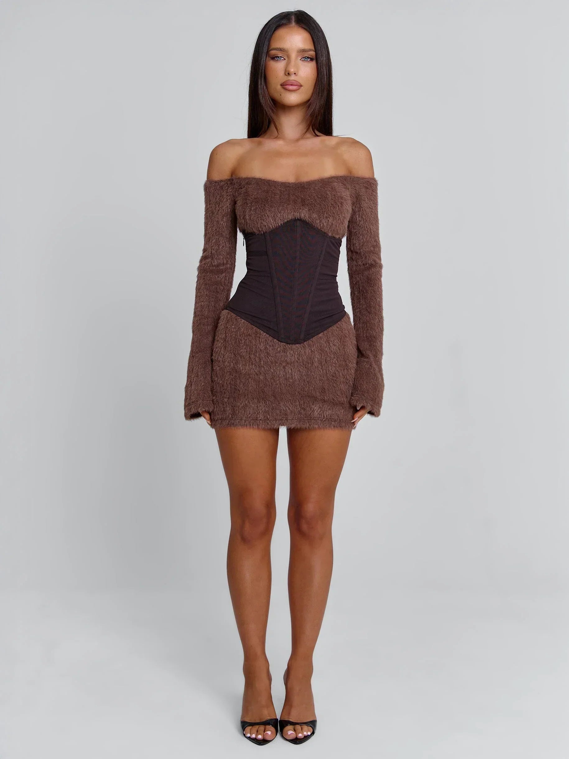JUNO MINI DRESS BROWN