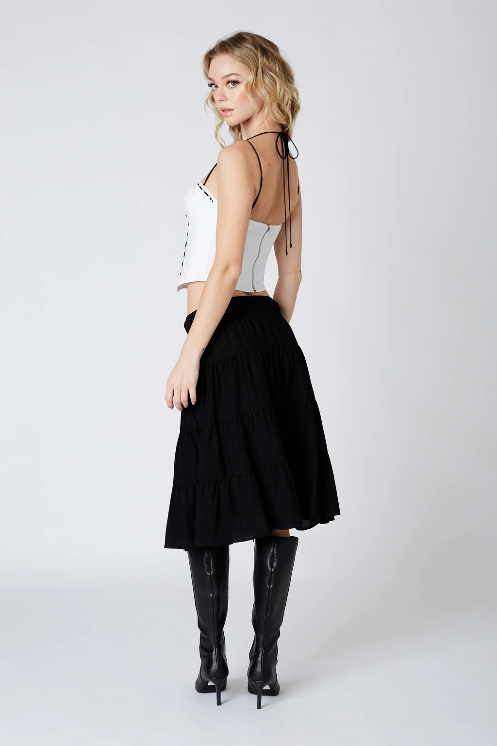 Tiered Midi Skirt