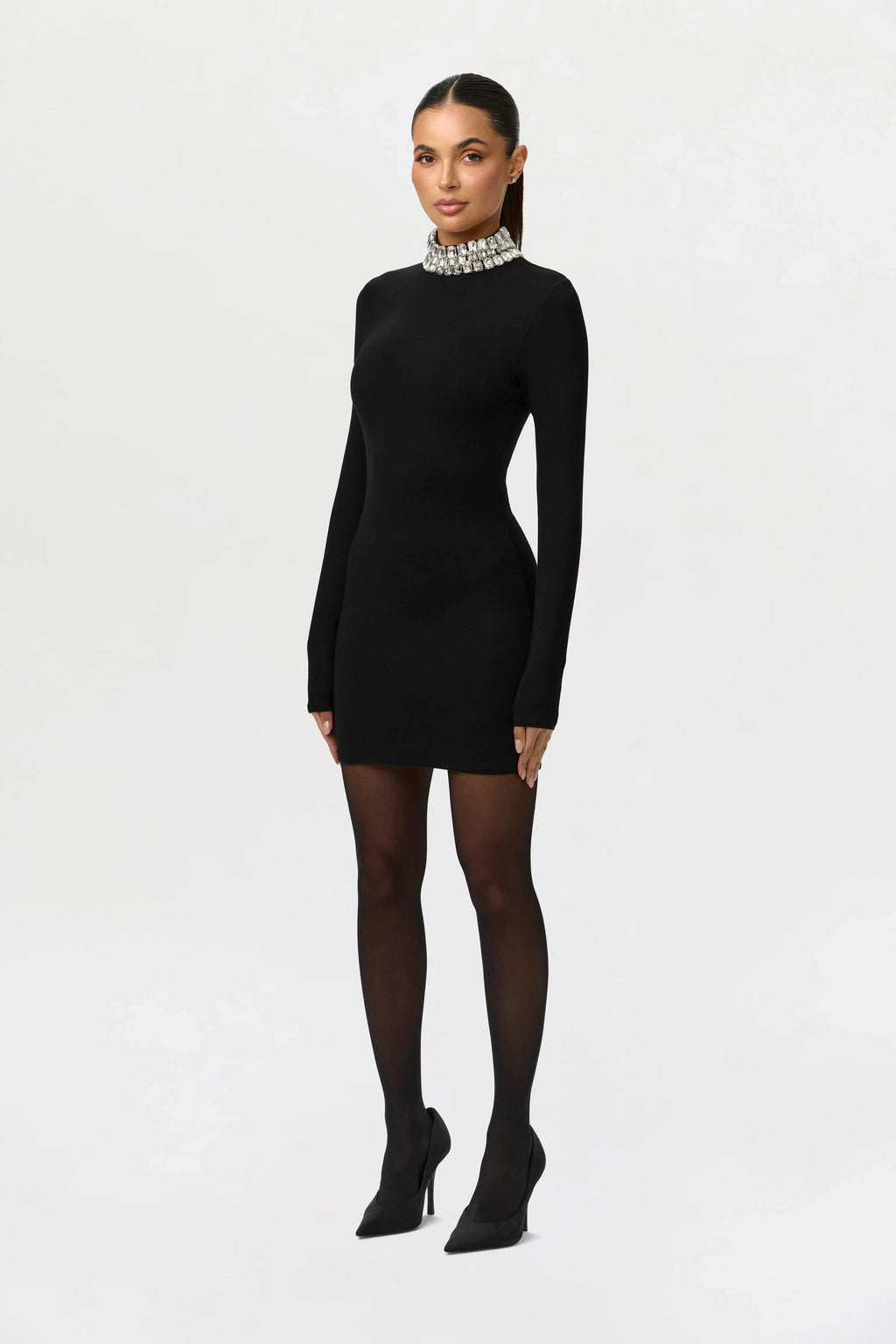 Butter Rhinestone Contour Mini Dress