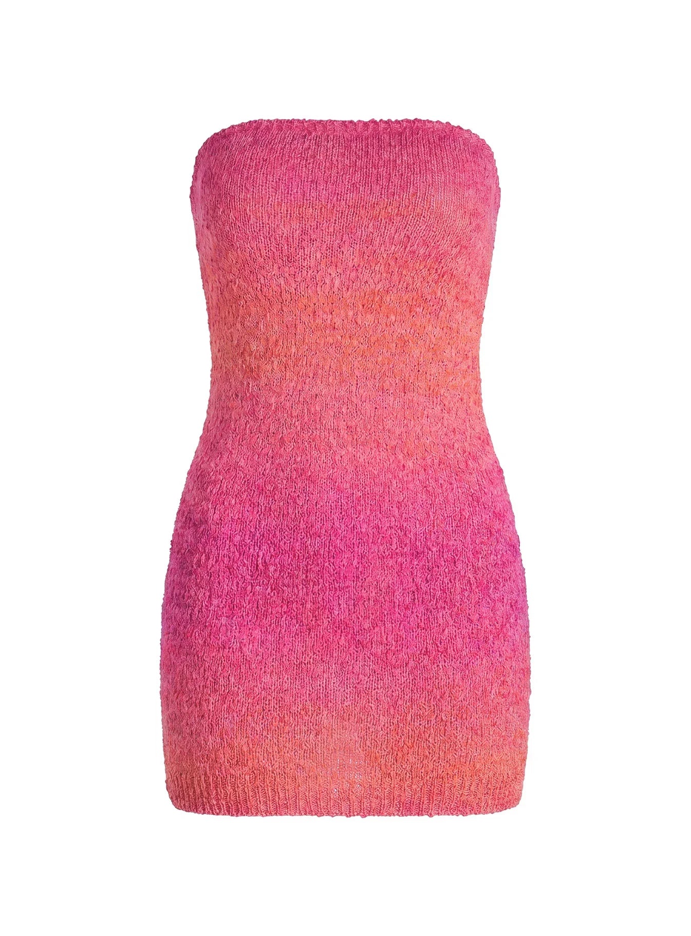 Cesira Strapless Knit Mini Dress Pink Ombre