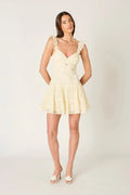 Ruffle Strap Eyelet Mini Dress