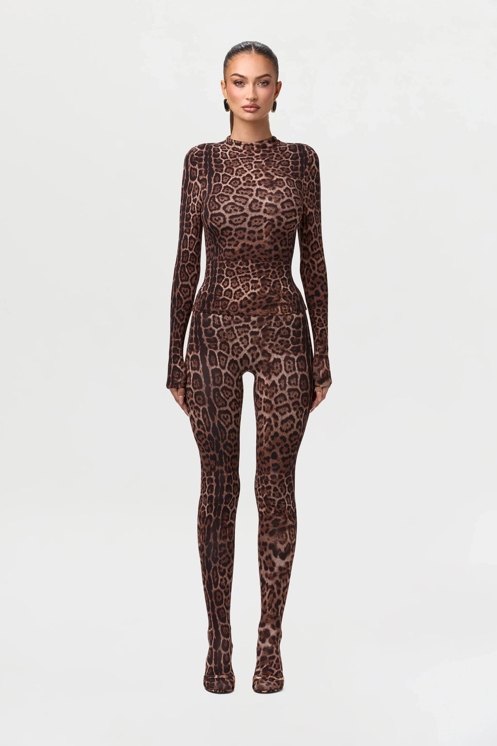 Naked Print Mock Neck Top