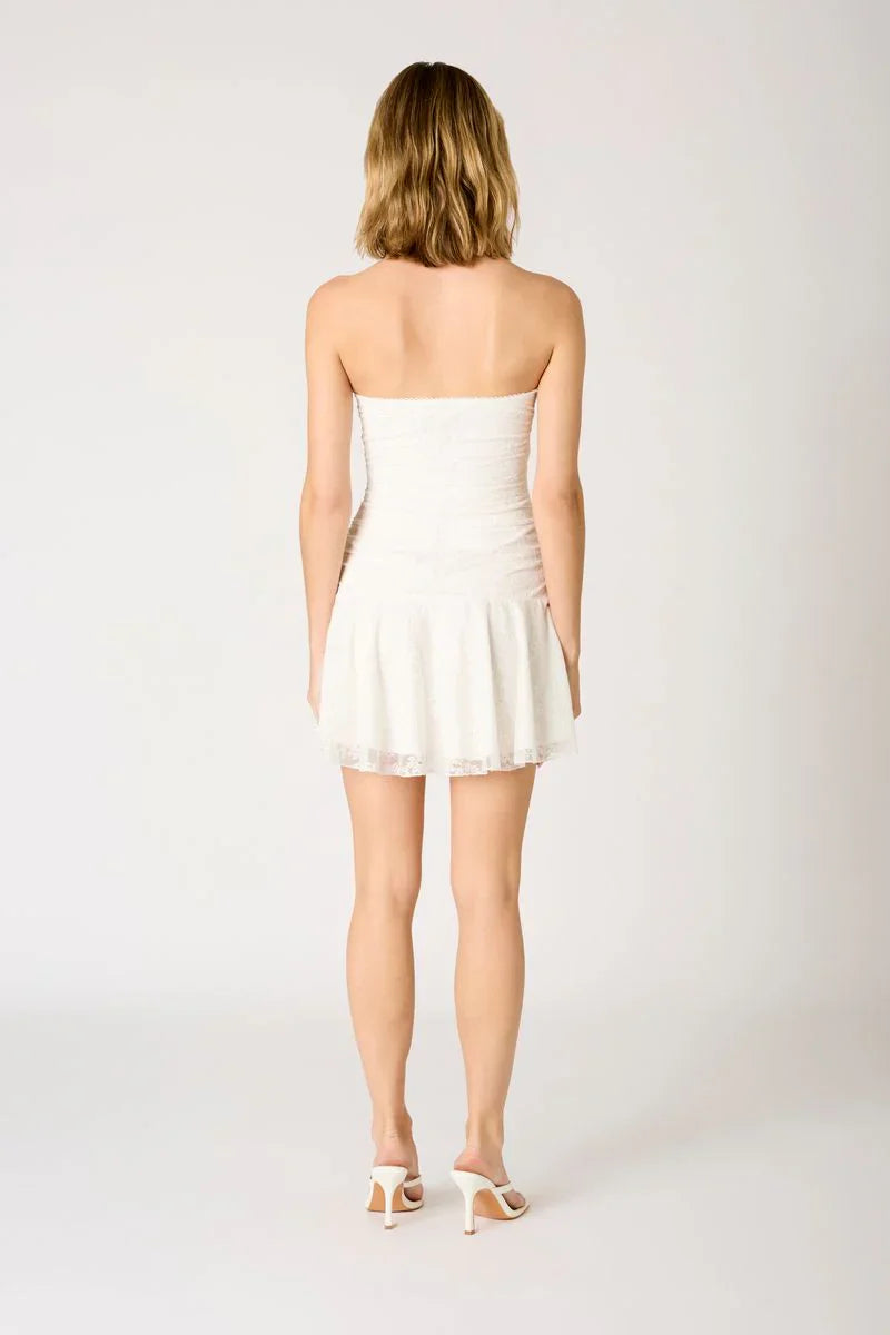 Lace Dropwaist Flounce Mini Dress
