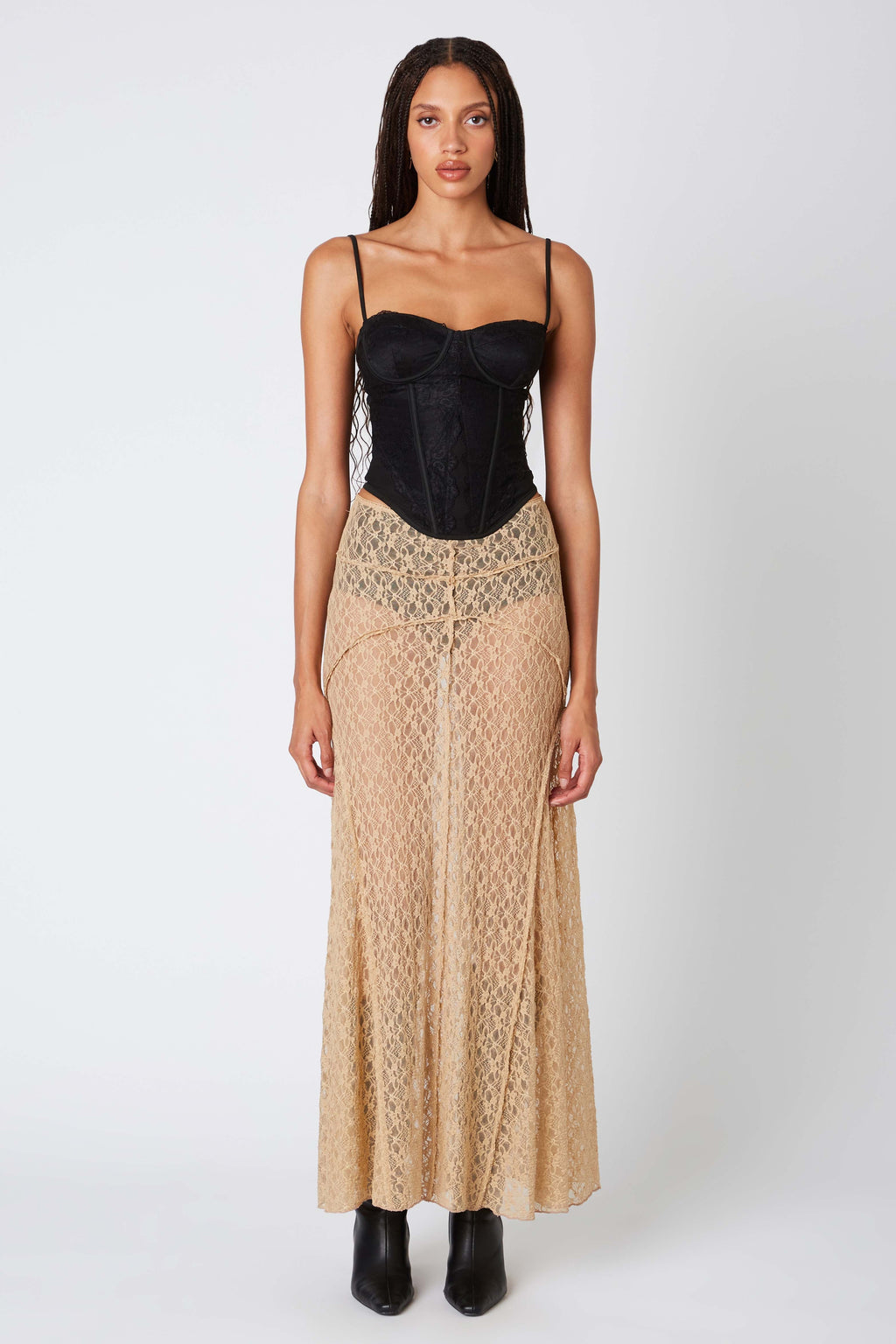 Sheer Lace Maxi Skirt