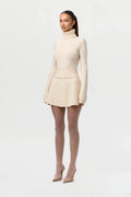 Knit Ribbed A-Line Mini Skirt