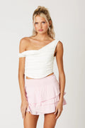 Asymmetrical Cropped Knit Top