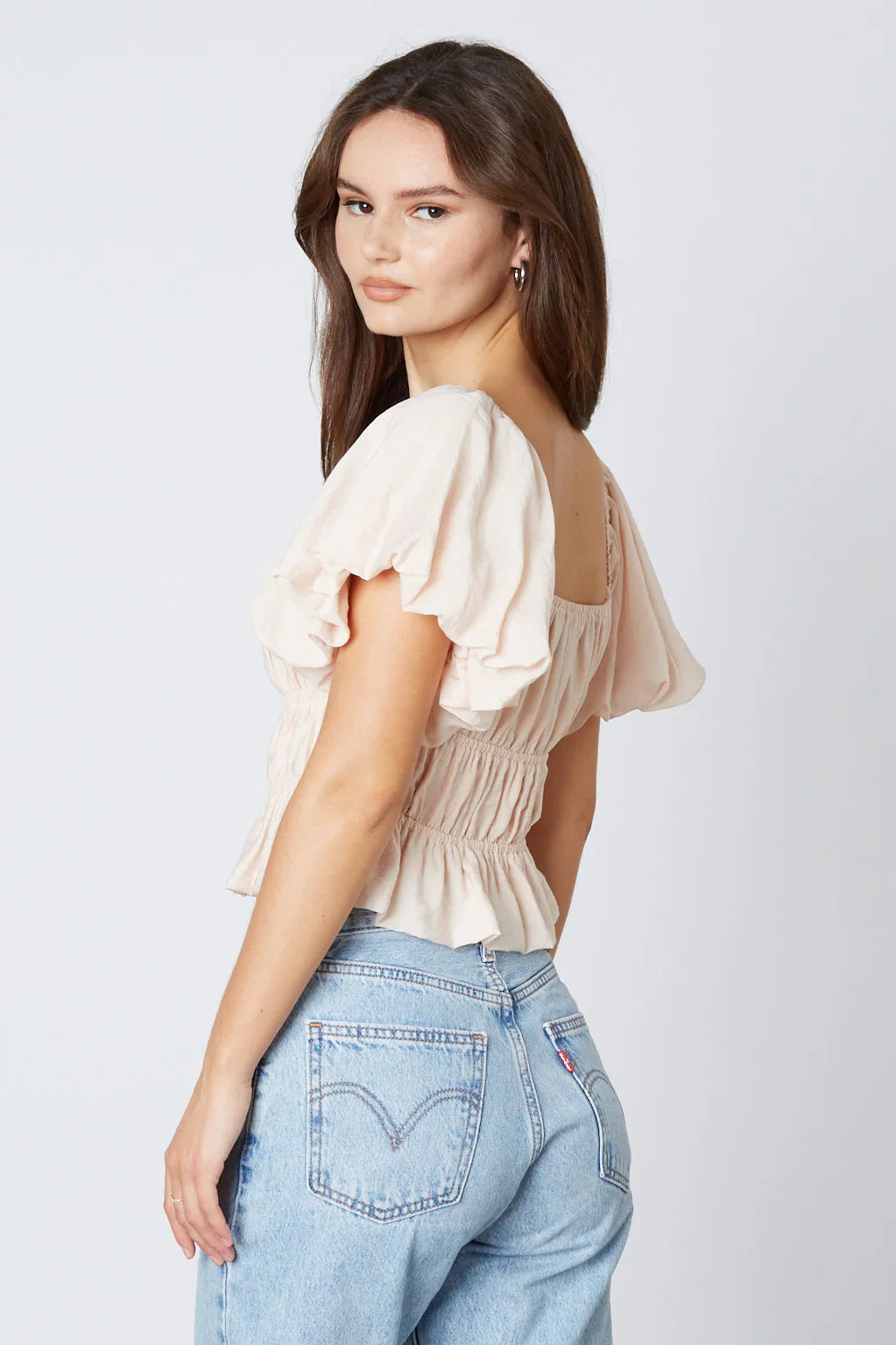 Smocked Puff Sleeve Top
