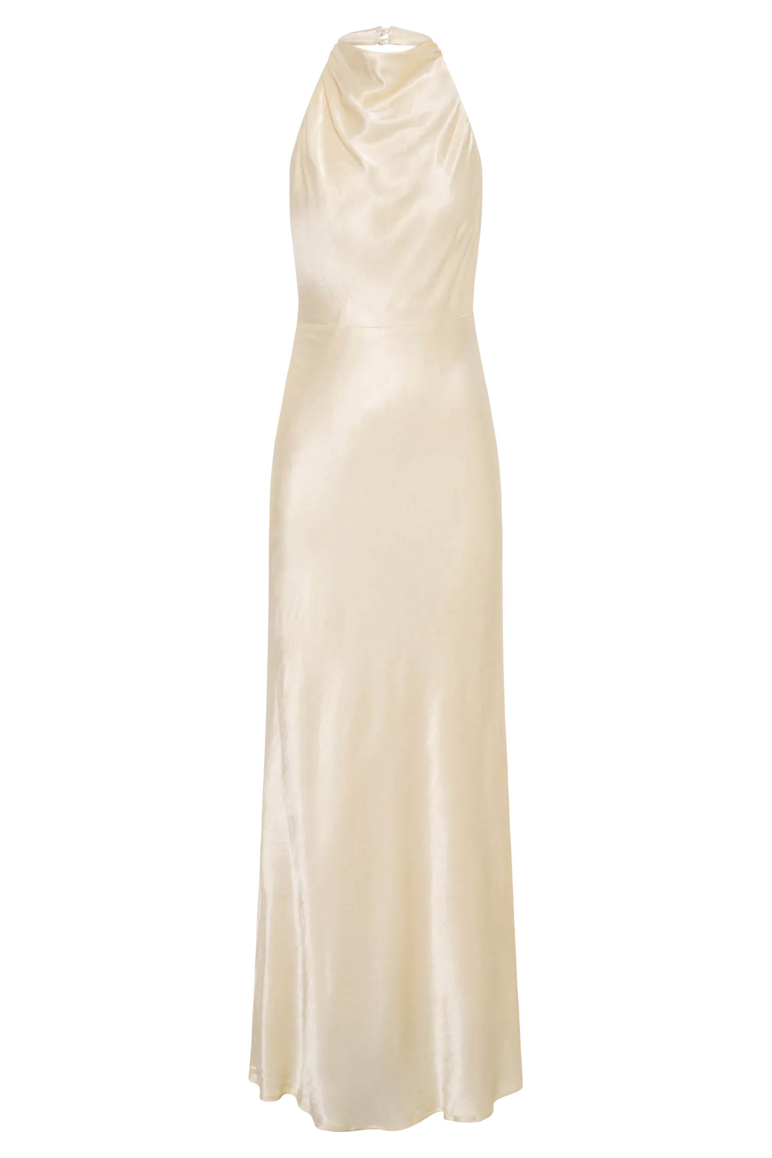 Esther Iridescent Satin Cowl Maxi Dress - Lemon Sorbet