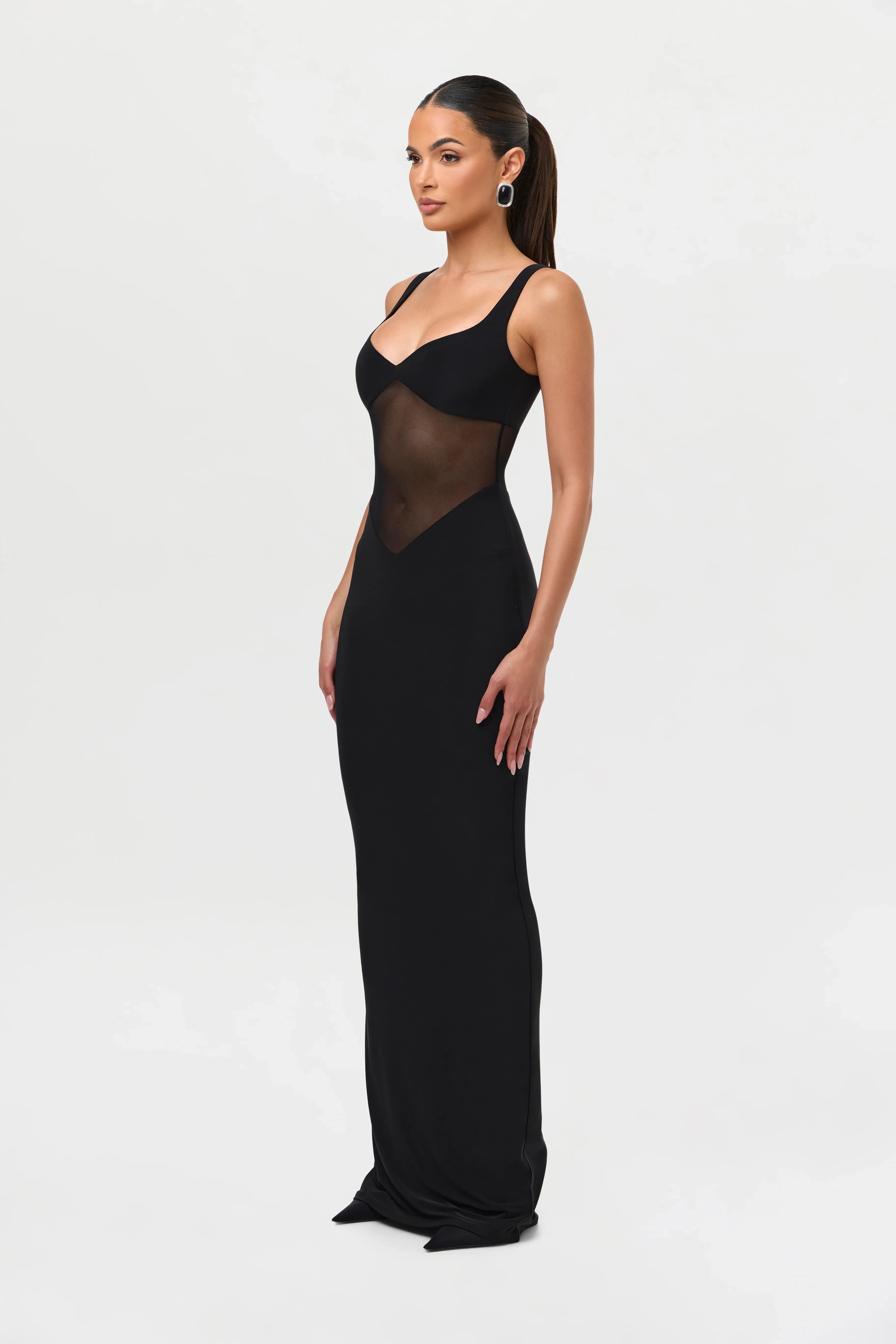 Hourglass Mesh Contrast Dress
