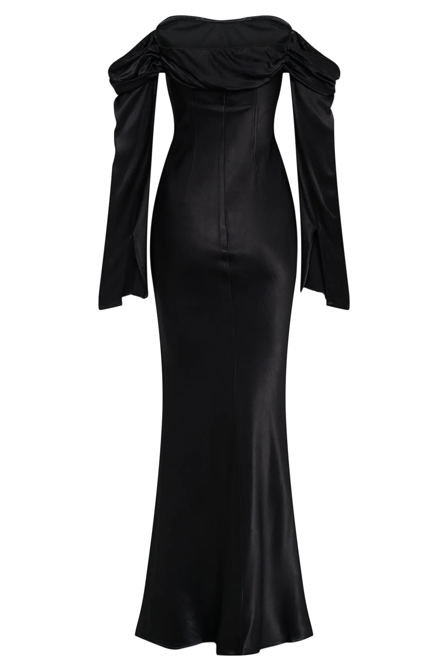 Giselle Off Shoulder Cowl Neck Maxi Dress - Black