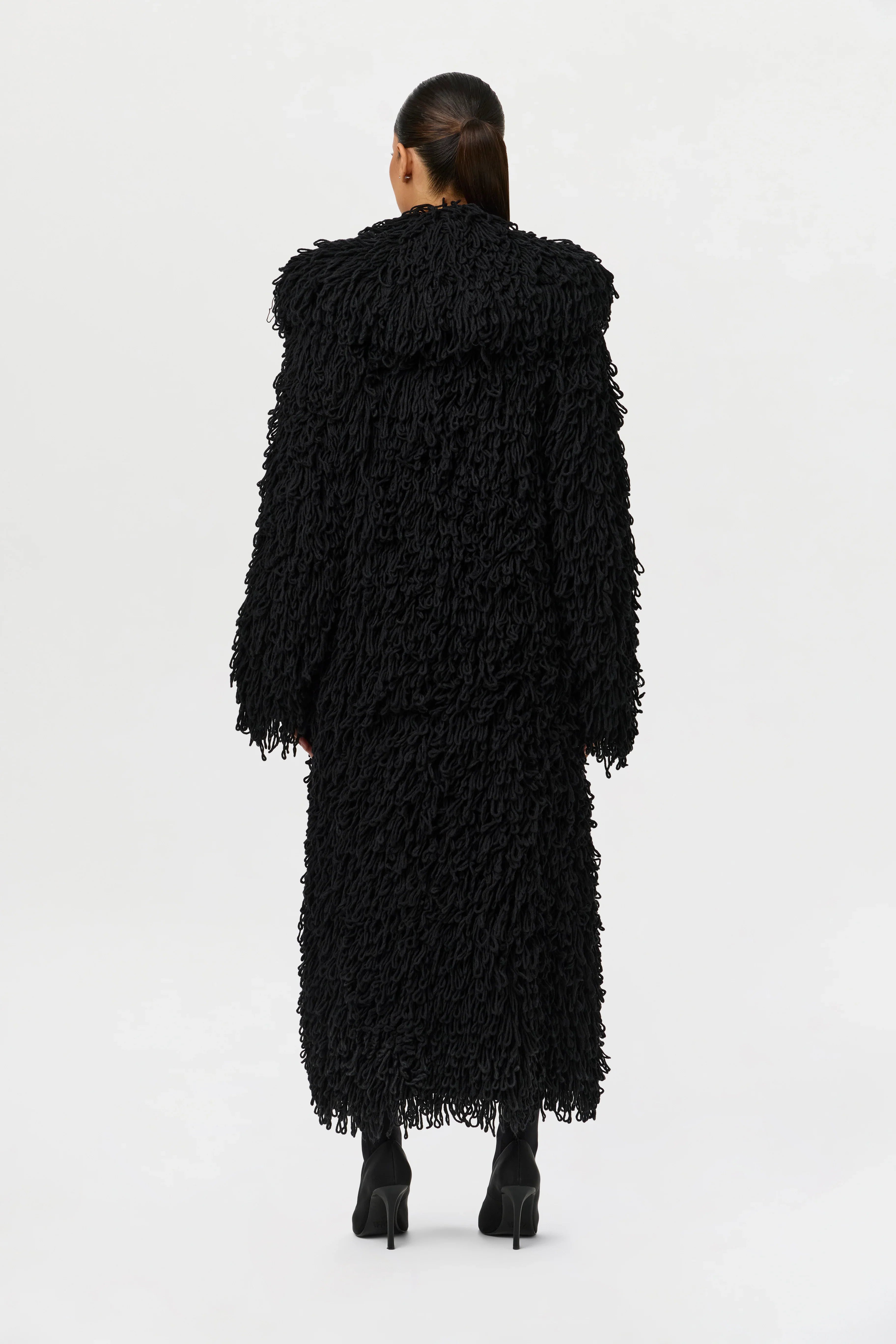 Knit Shaggy Loop Coat