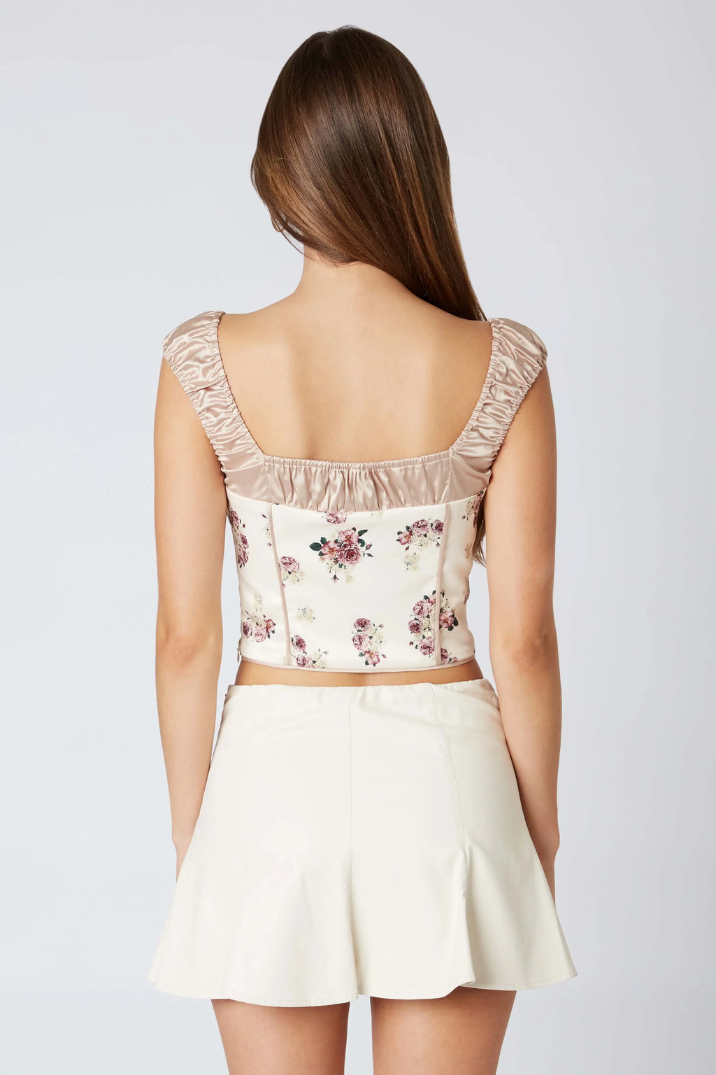 Puff Sleeve Satin Corset
