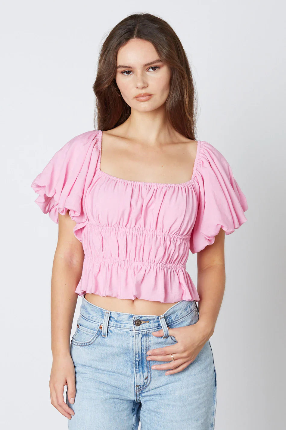 Smocked Puff Sleeve Top