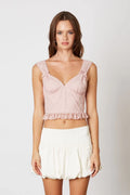 Lace Ruffle Bow Top